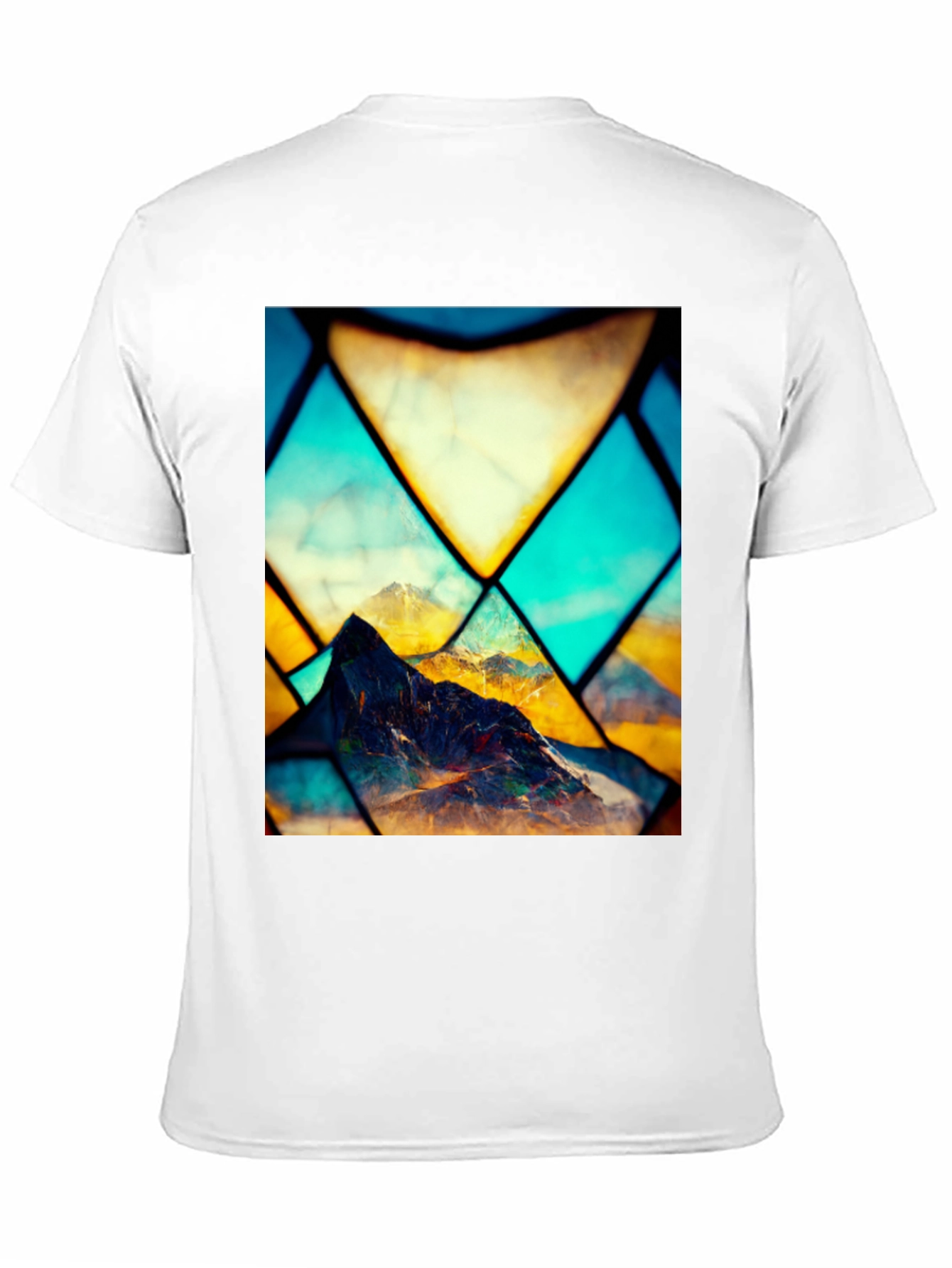 Mountain Stained Glass Graphic Black Tee