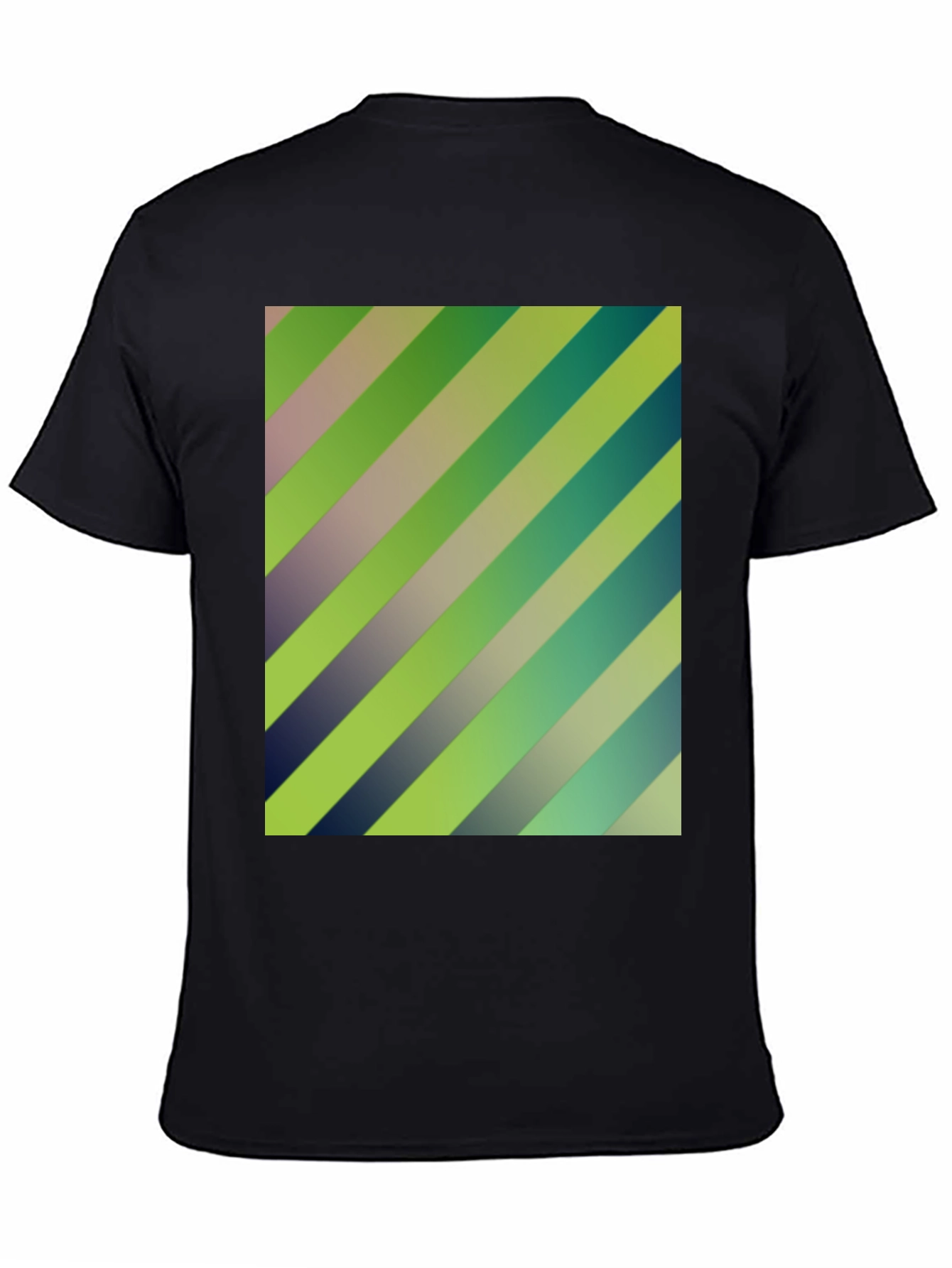 Striped Graphic Print Mens Black T-Shirt