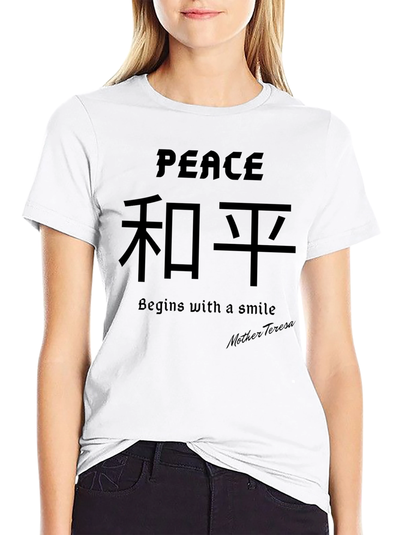 Peace Begins With a Smile Graphic T-Shirt