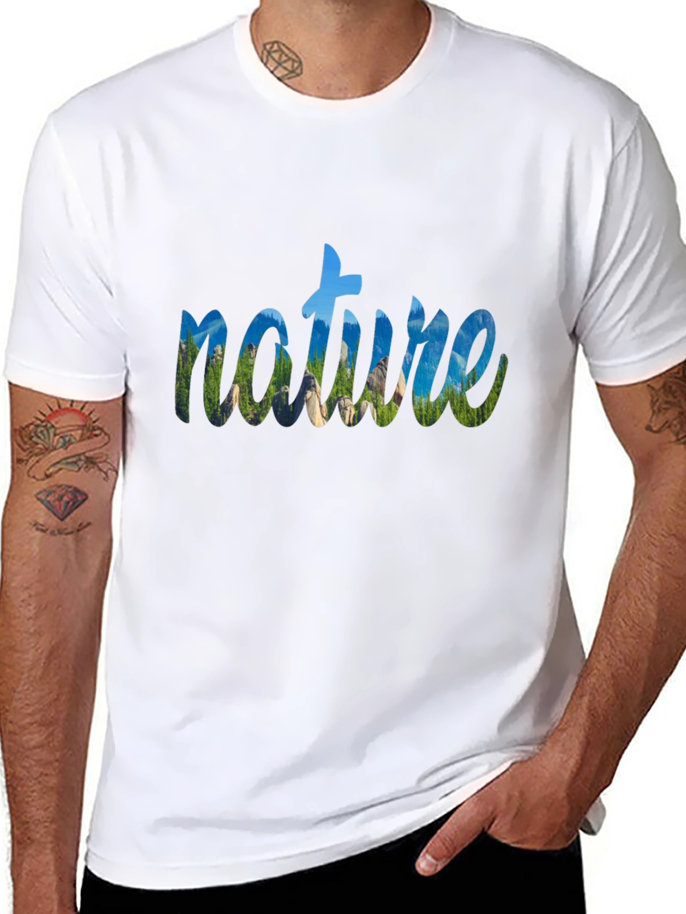 Nature Graphic Black T-Shirt