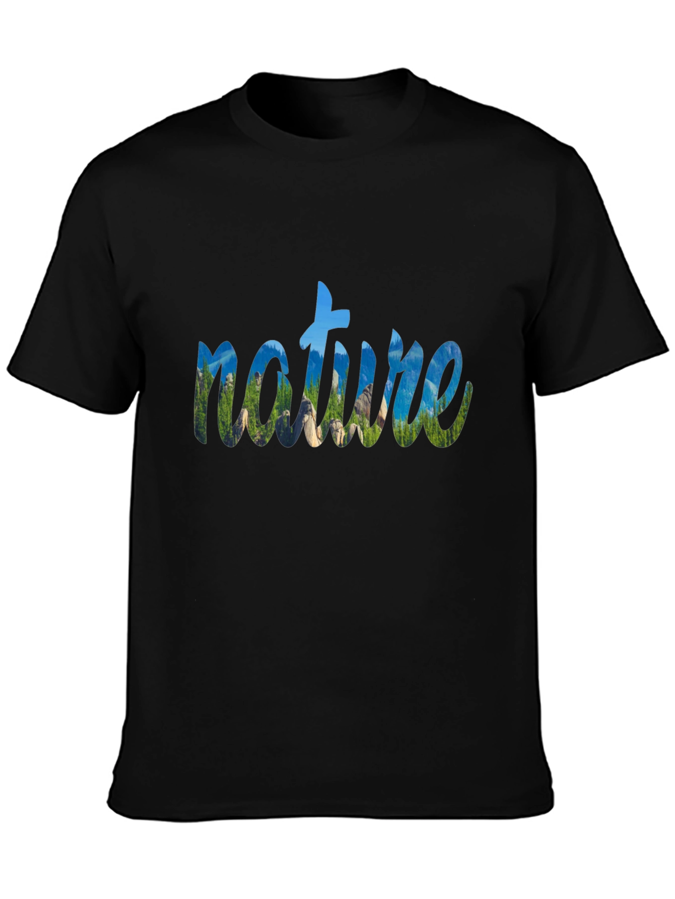 Nature Graphic Black T-Shirt