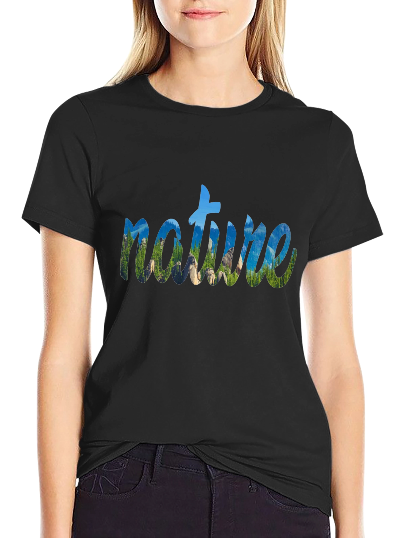 Nature Graphic Black T-Shirt