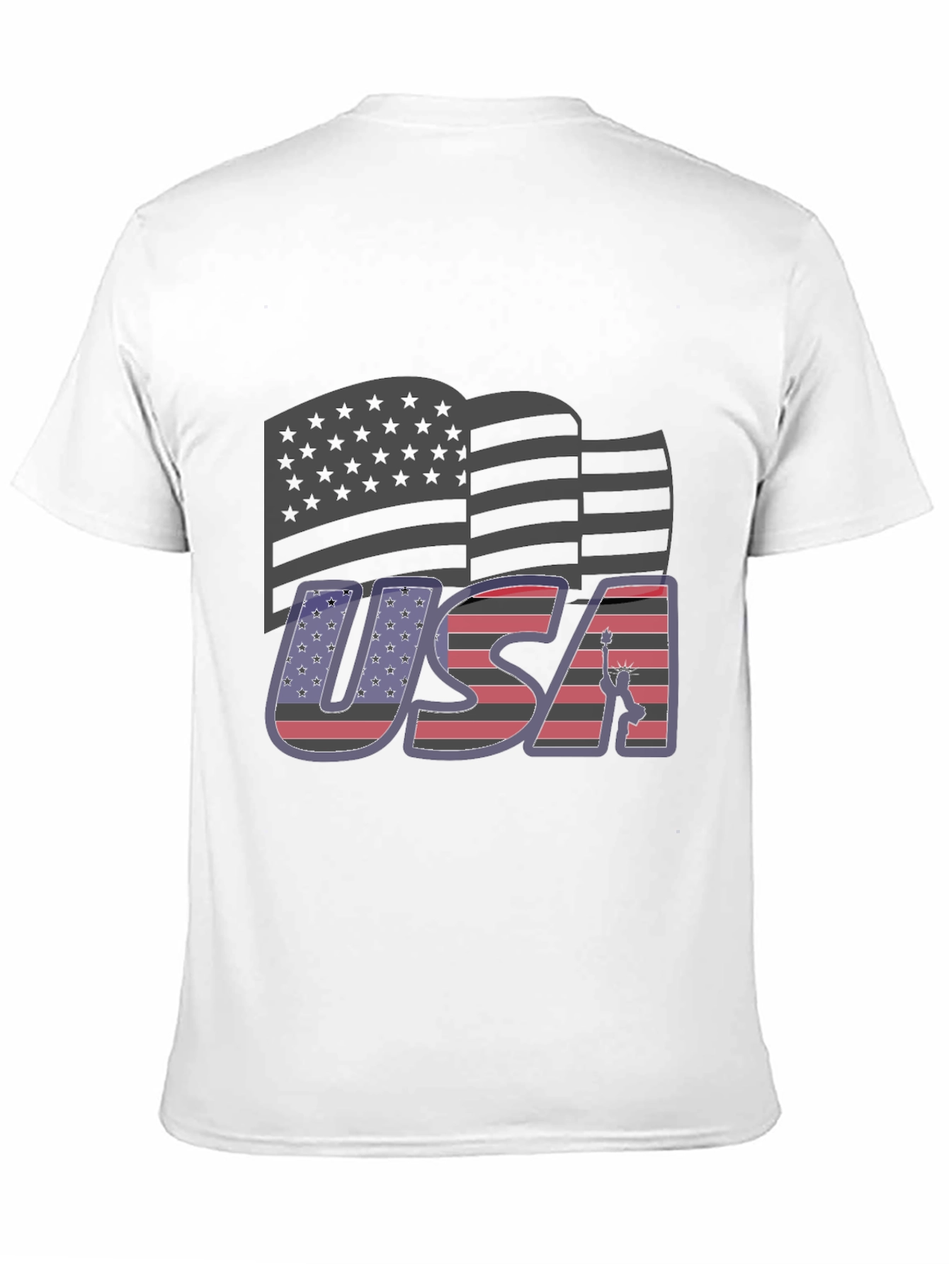 USA Flag Graphic Tee - Patriotic Black T-Shirt