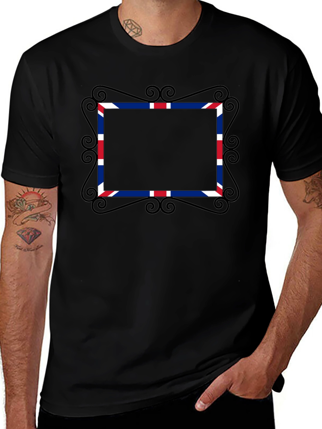 Union Jack Frame Black Tee