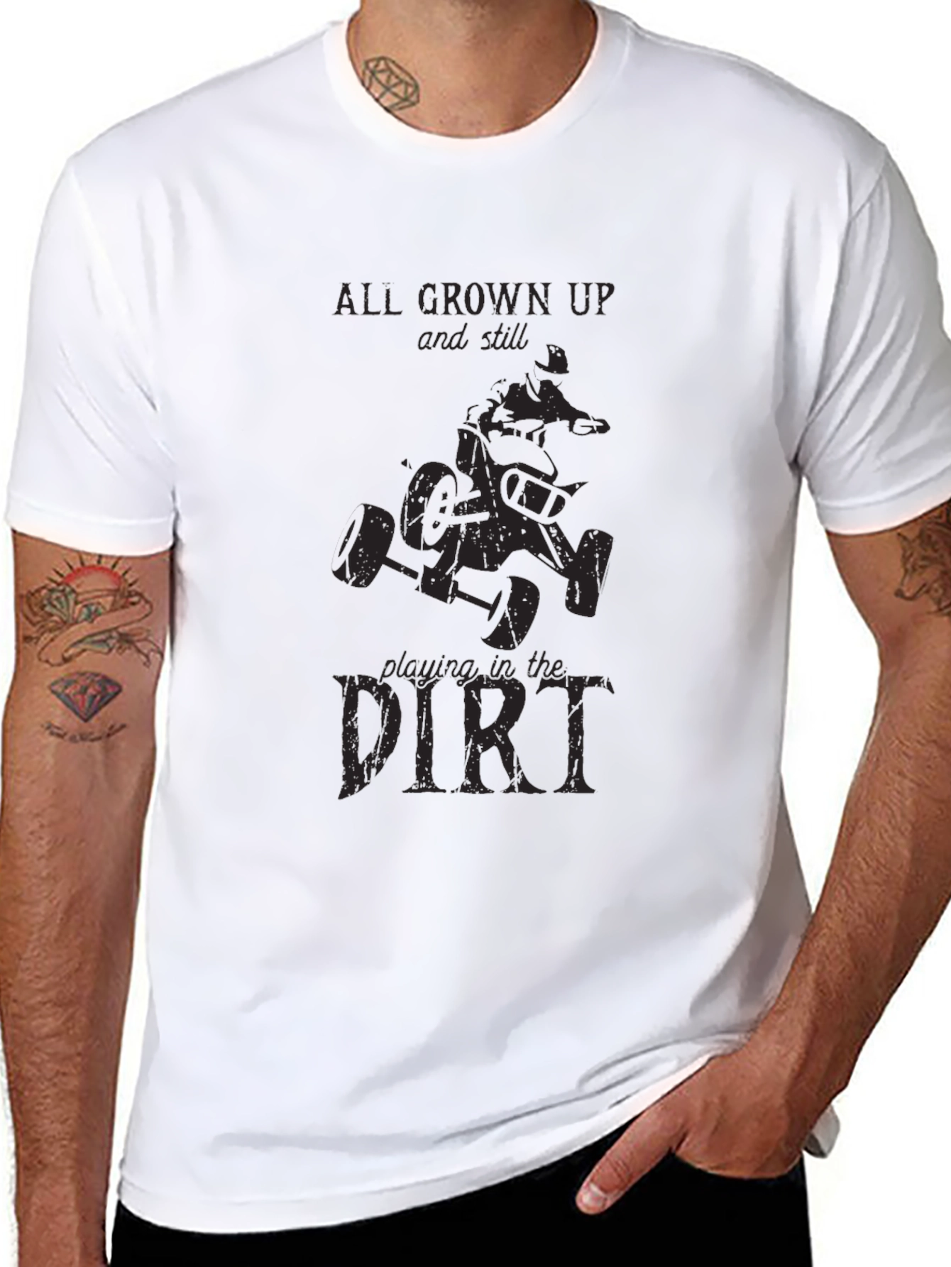 Grown Up Dirt Bike T-Shirt - Black