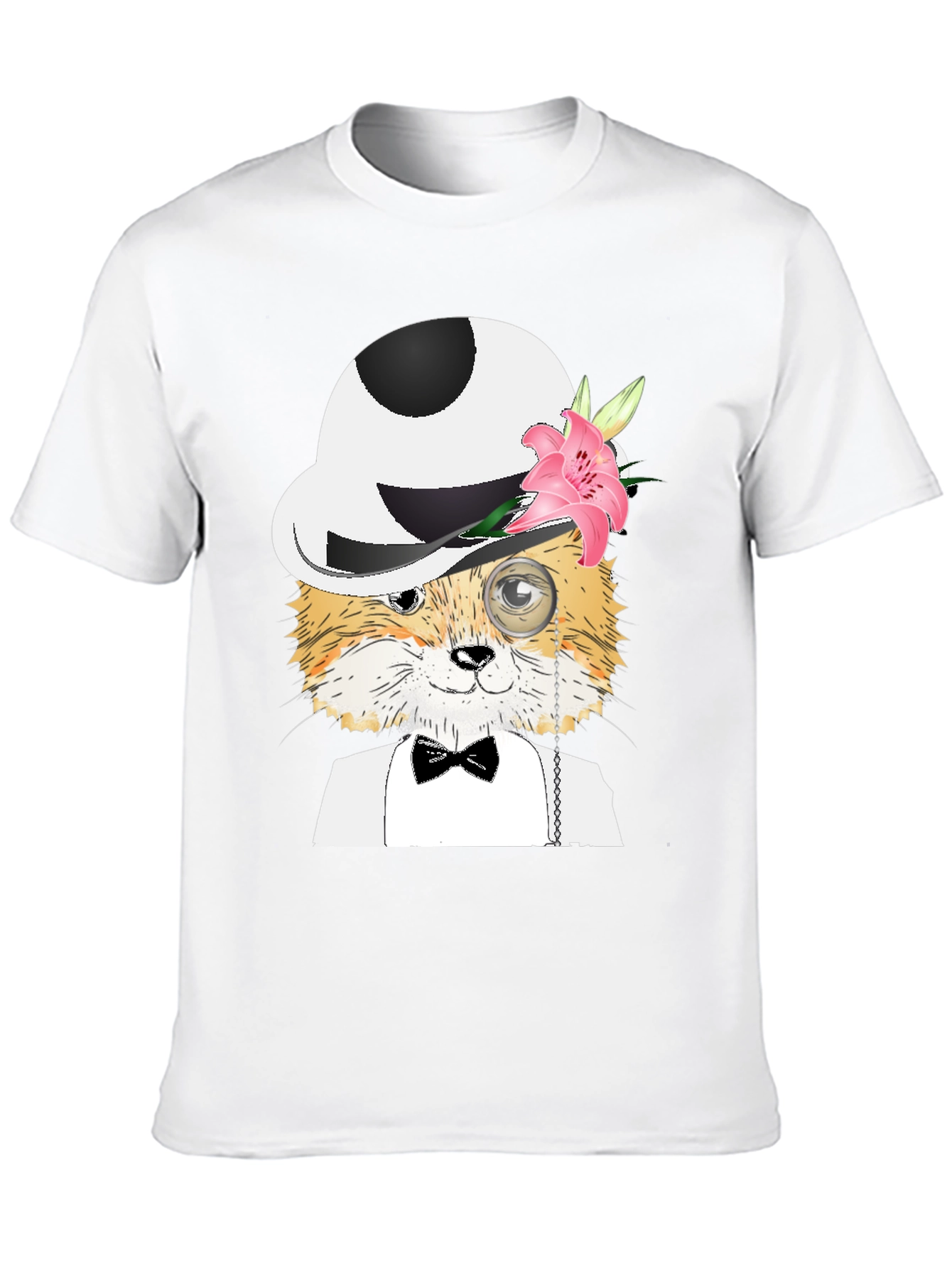 Dapper Fox T-Shirt: Monocle & Bowler Hat