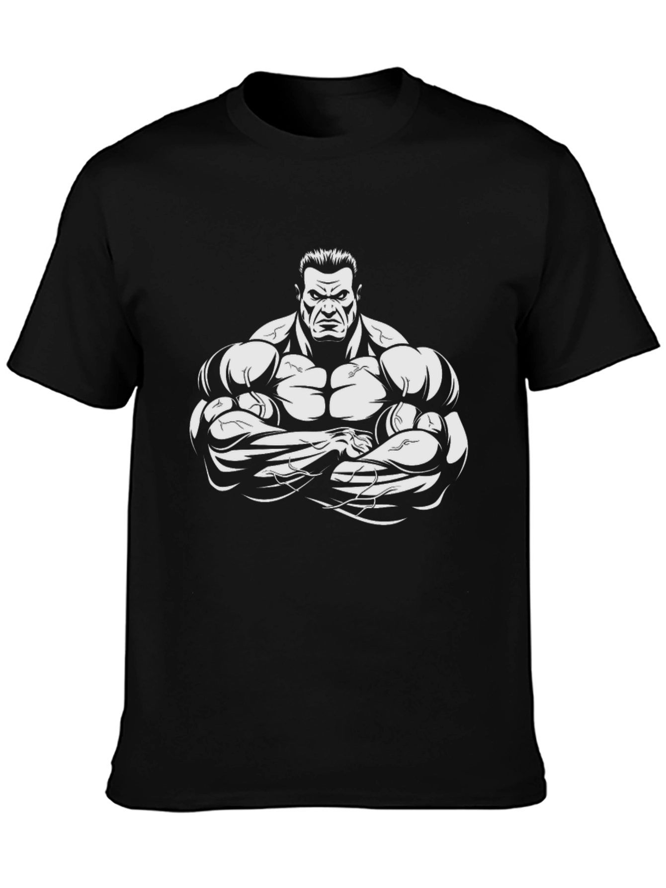 Muscle Man Graphic T-Shirt - Black
