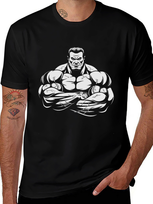 Muscle Man Graphic T-Shirt - Black