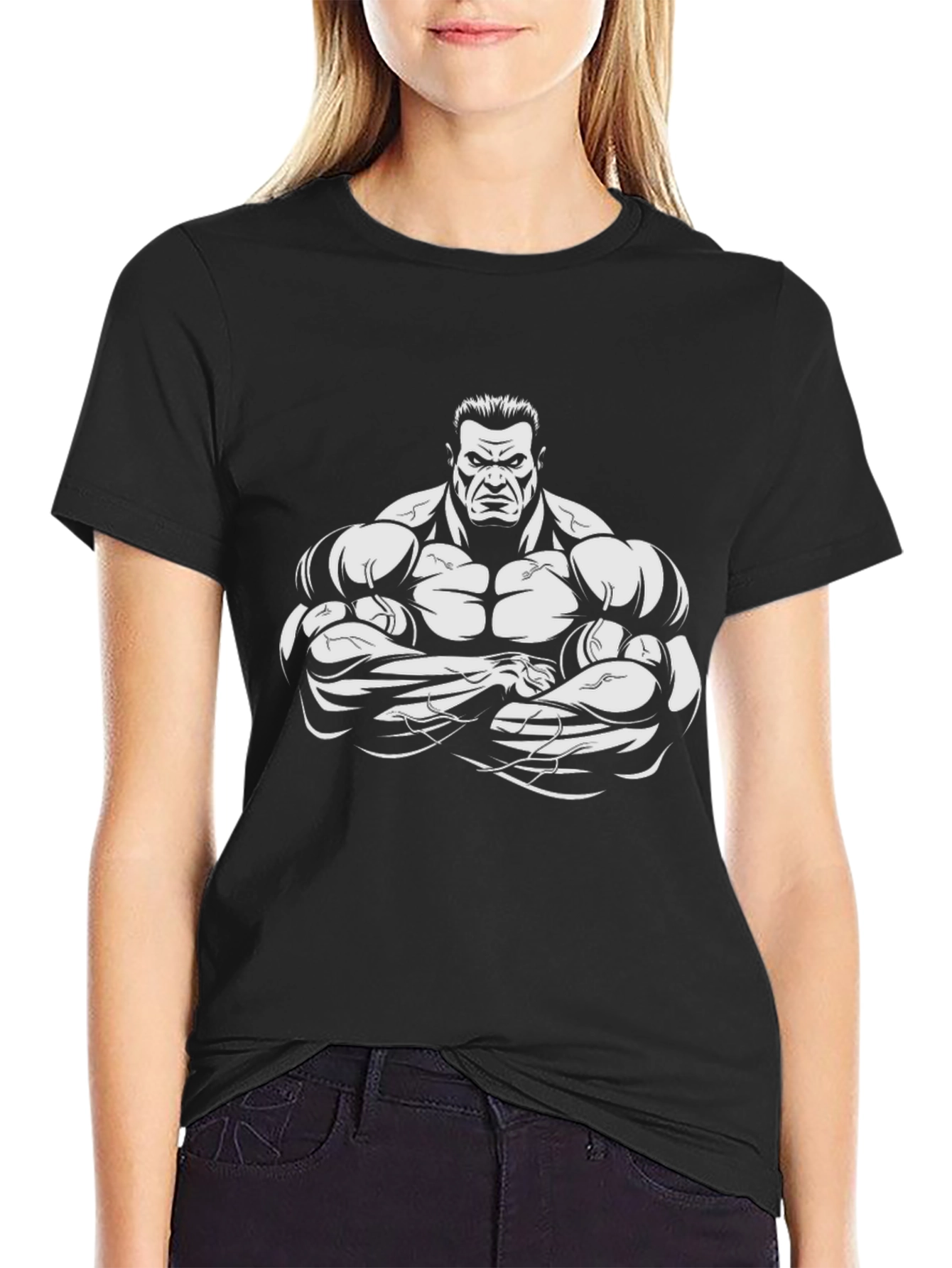 Muscle Man Graphic T-Shirt - Black