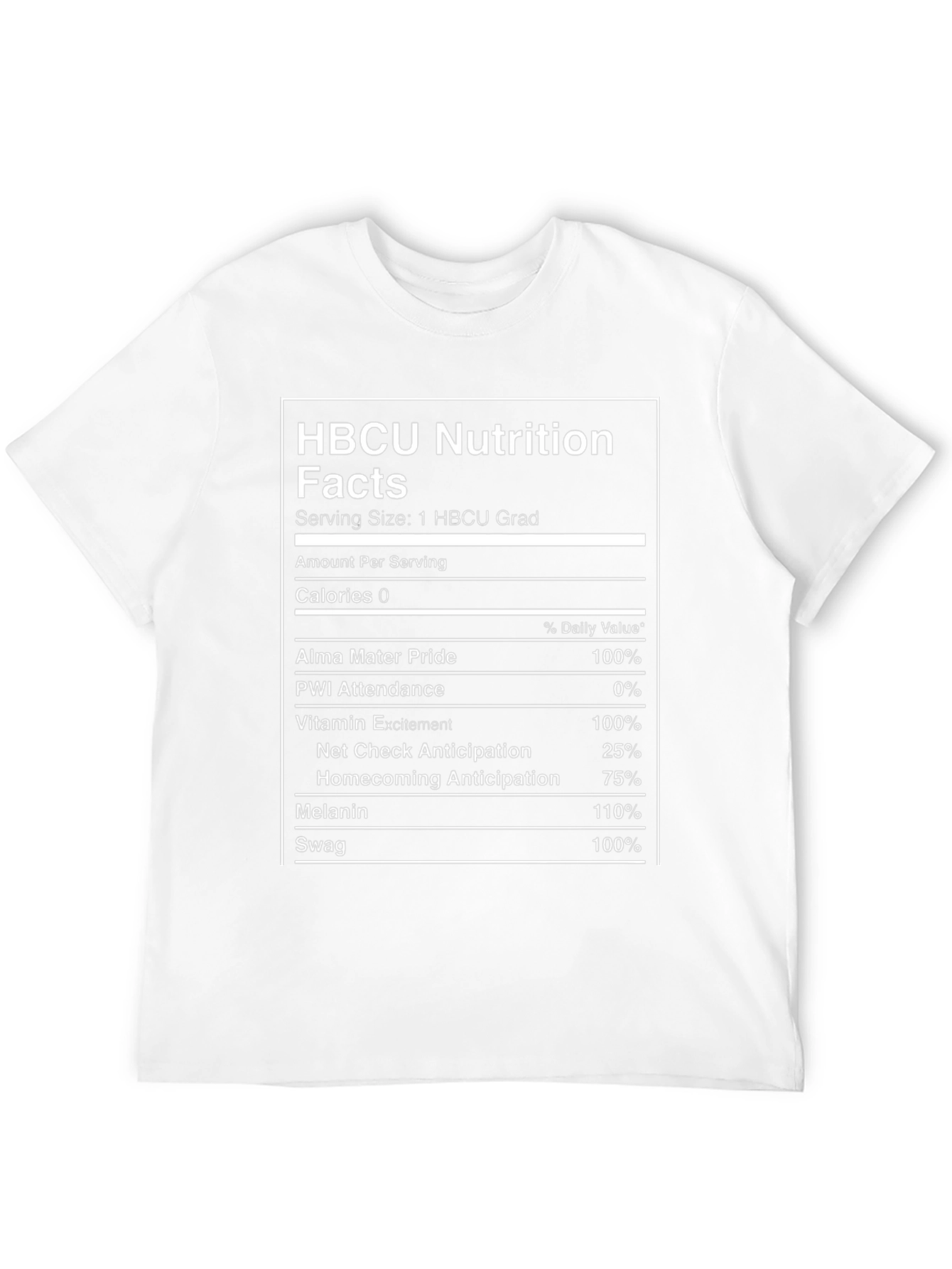 HBCU Nutrition Facts T-Shirt