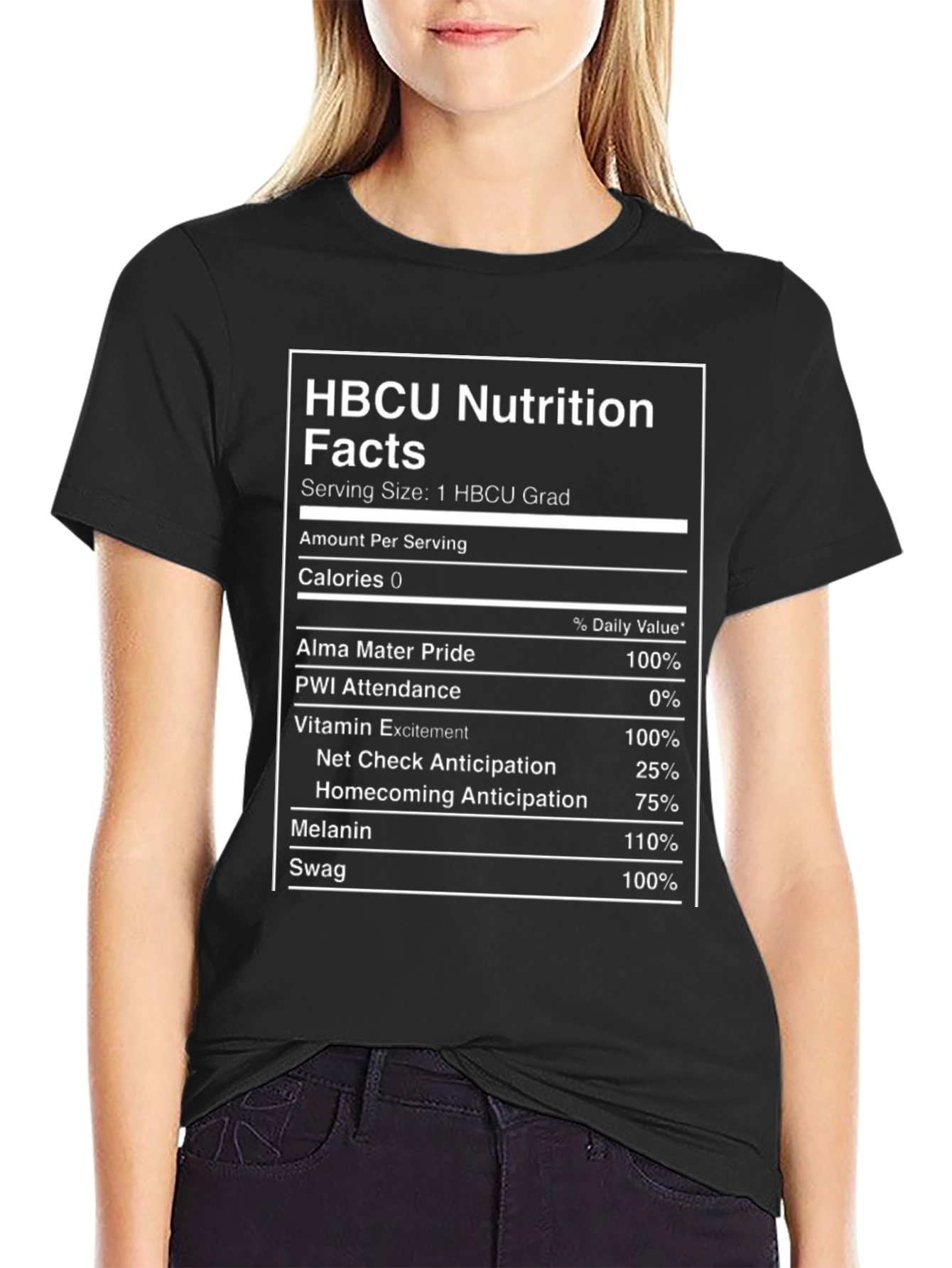 HBCU Nutrition Facts T-Shirt