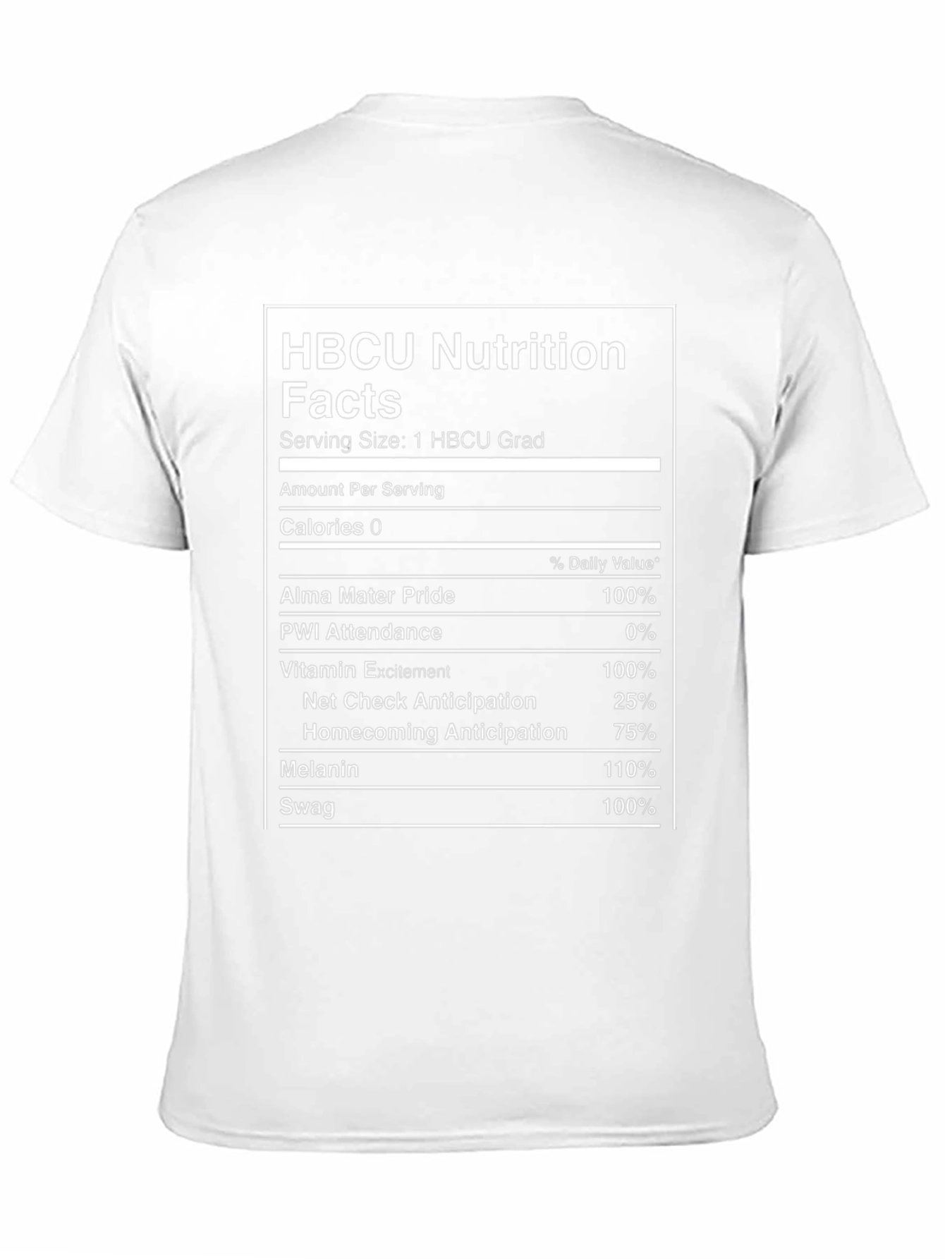 HBCU Nutrition Facts T-Shirt