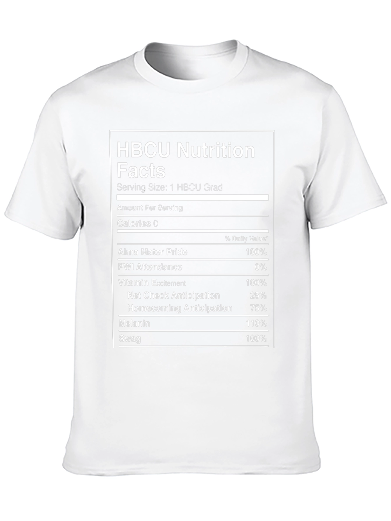 HBCU Nutrition Facts T-Shirt