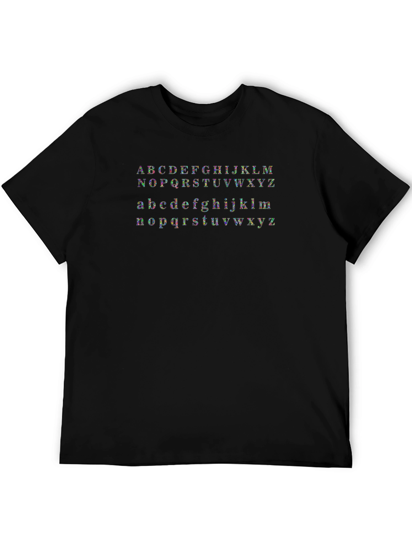 Alphabet Graphic Print Black Casual Tee