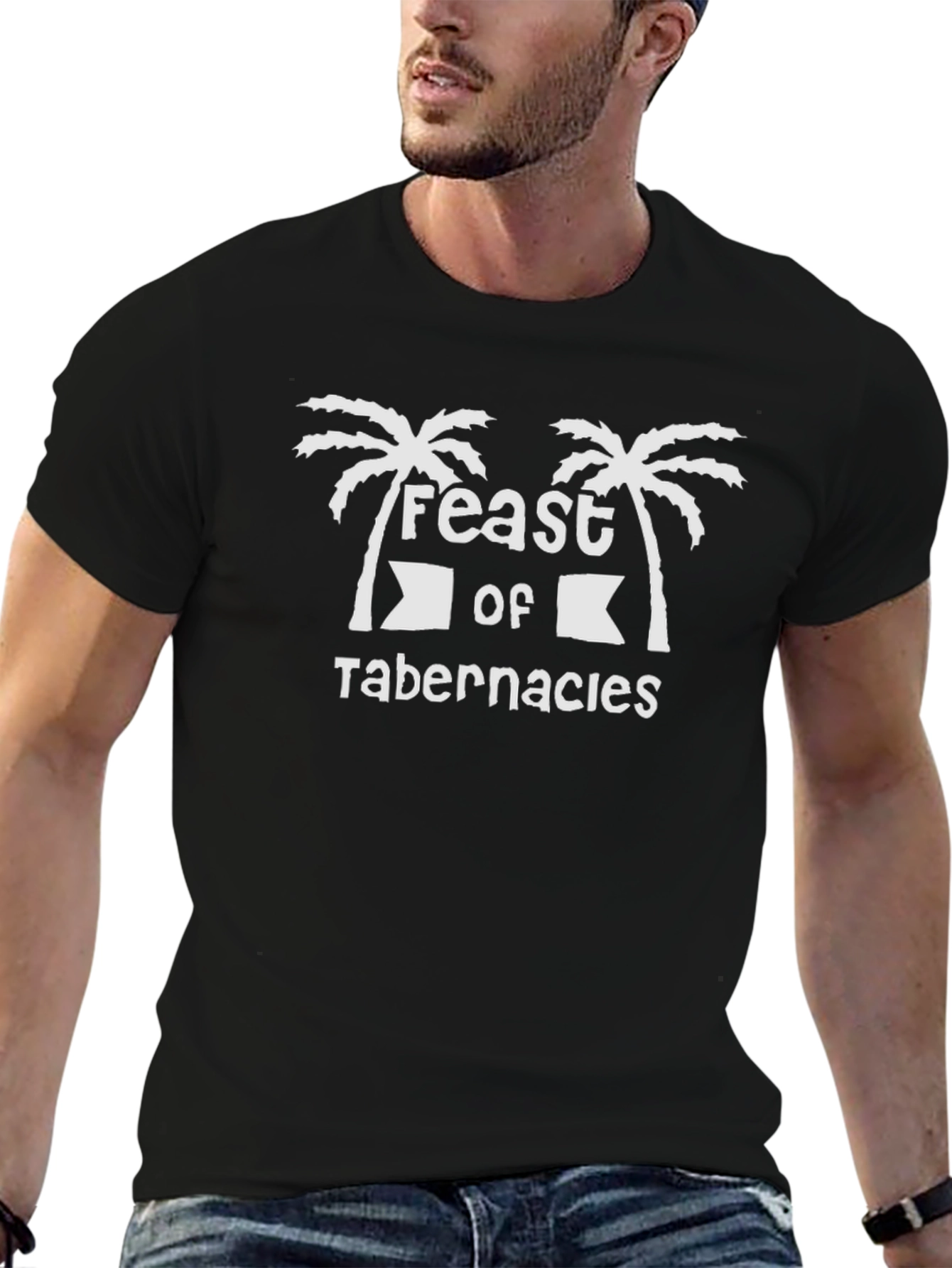 Feast of Tabernacles T-Shirt Black Cotton Tee