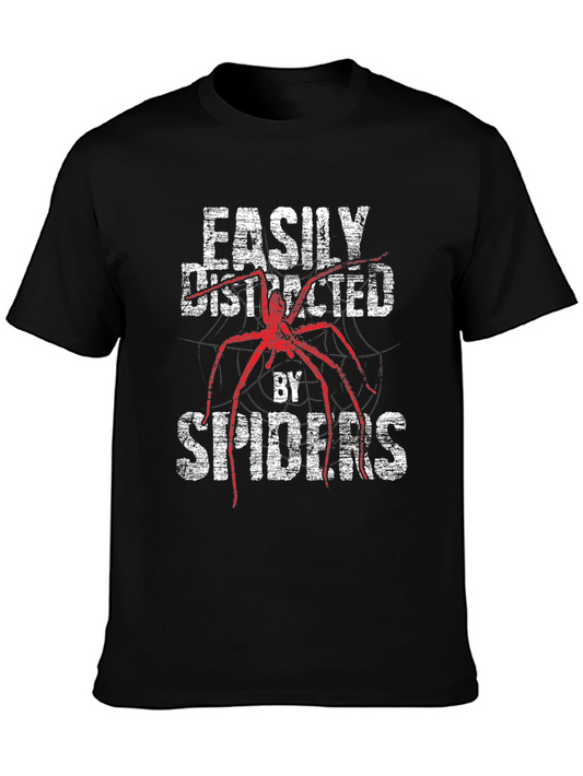 Easily Distracted By Spiders Funny T-Shirt