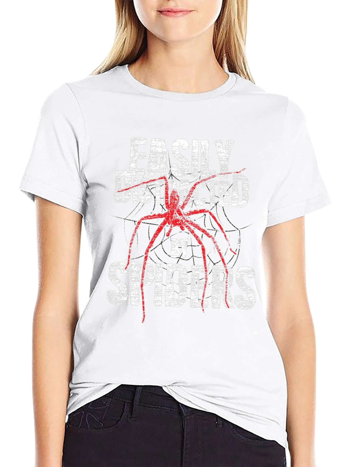 Easily Distracted By Spiders Funny T-Shirt