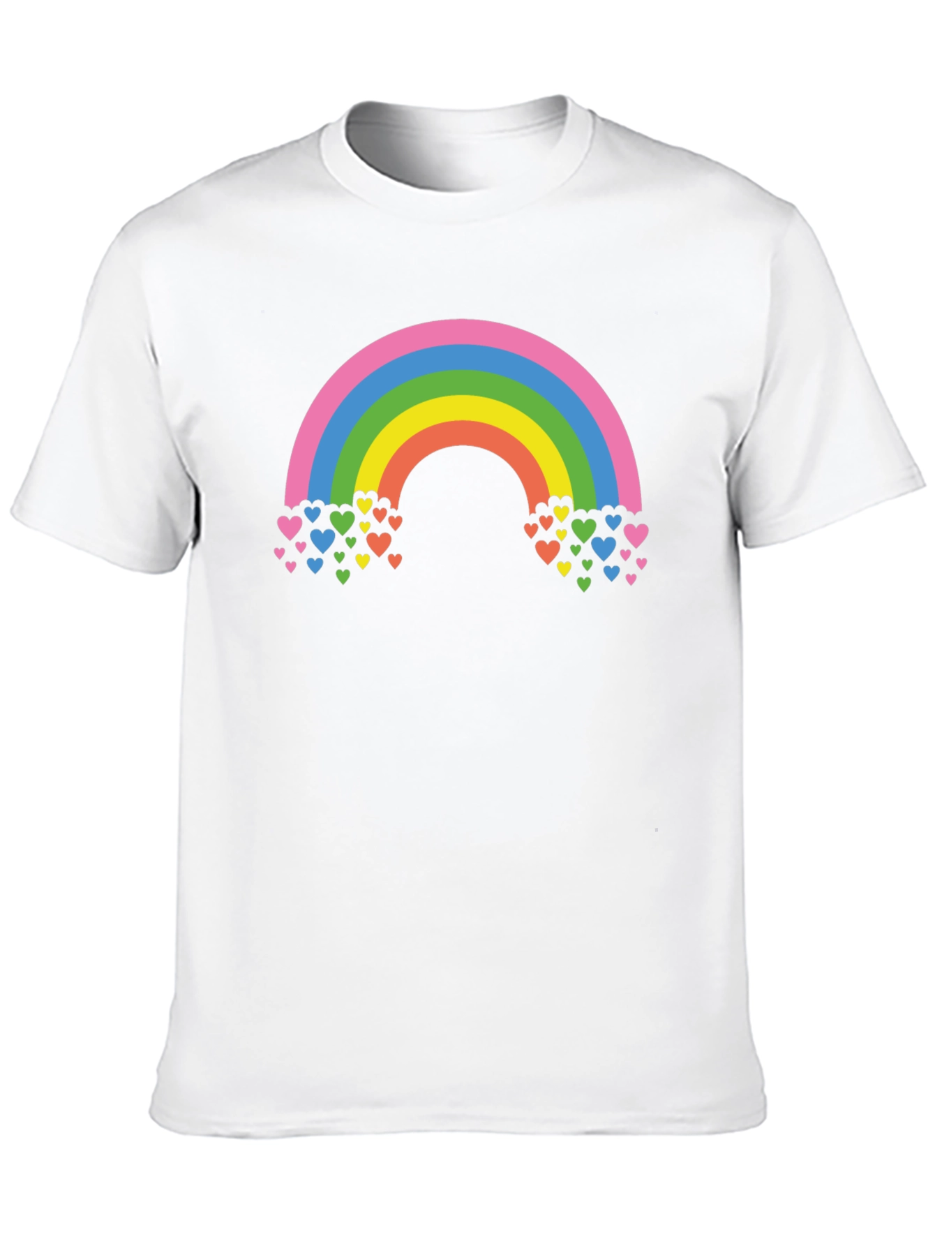 Rainbow Hearts Graphic T-Shirt - Black