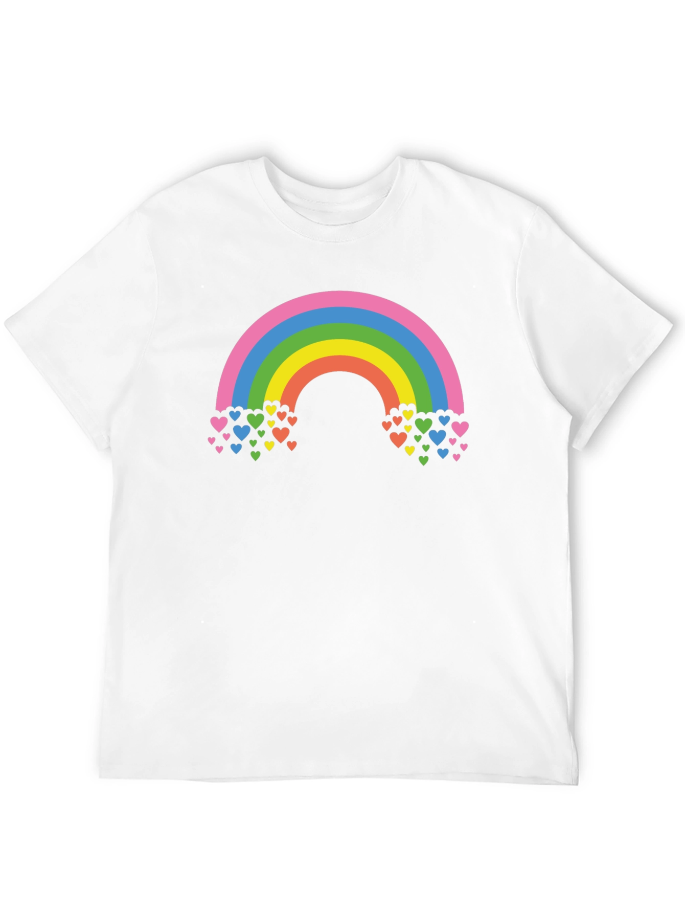 Rainbow Hearts Graphic T-Shirt - Black
