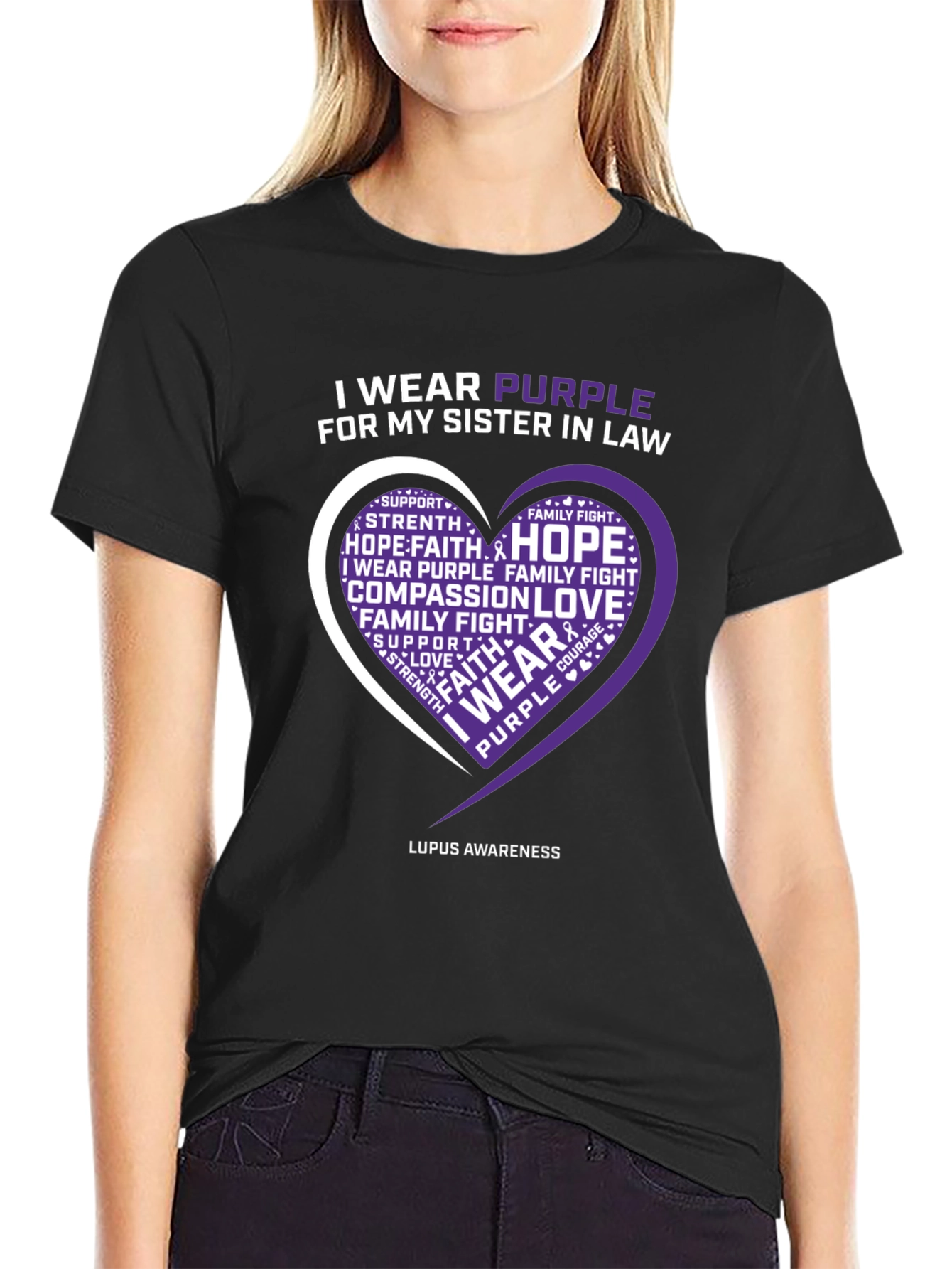 Purple Lupus Awareness Heart T-Shirt