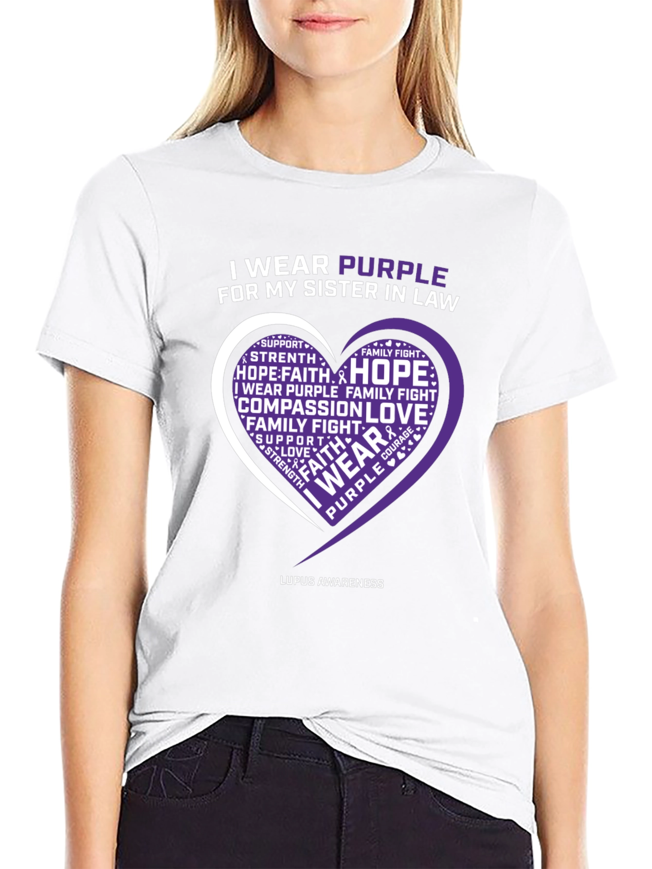 Purple Lupus Awareness Heart T-Shirt