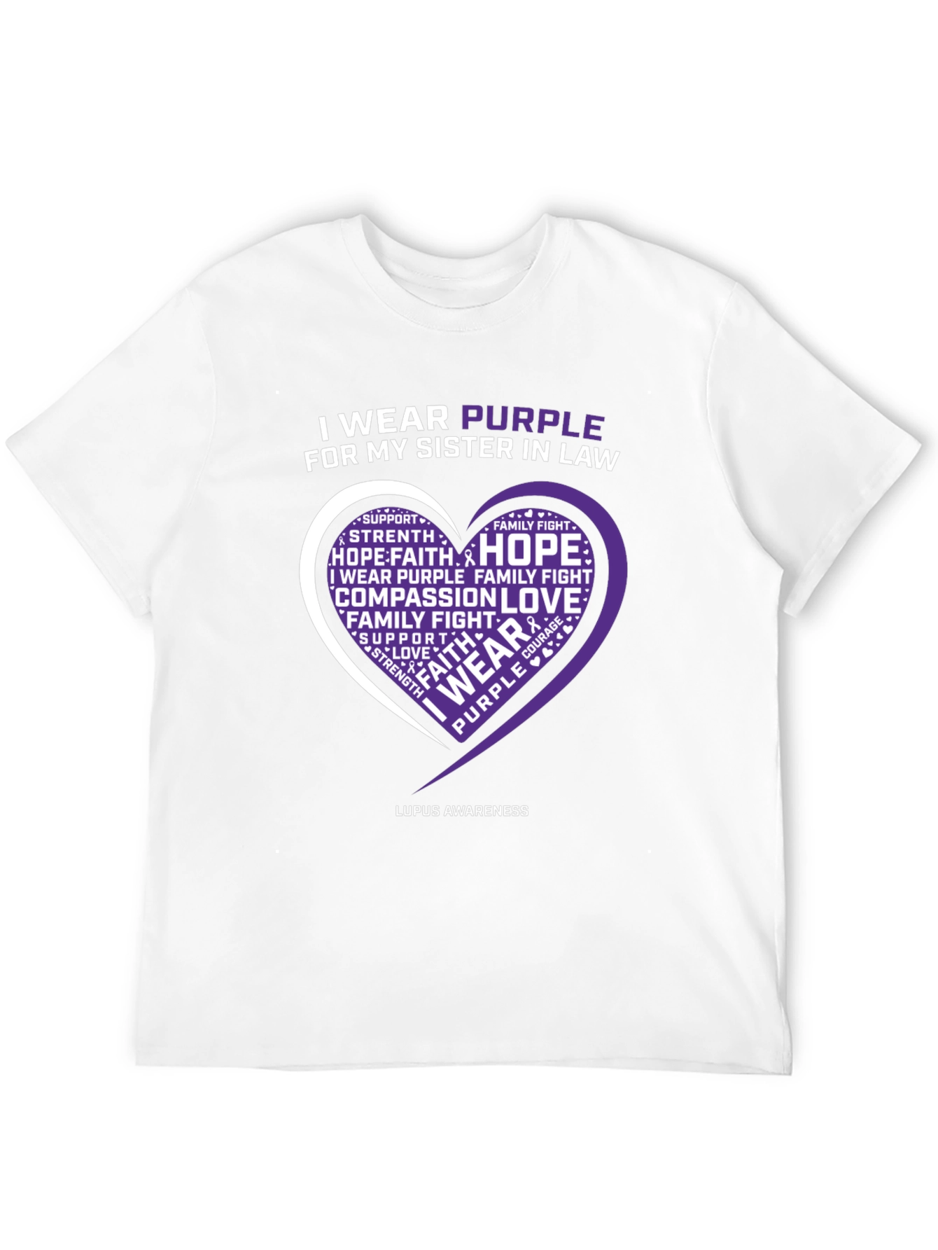 Purple Lupus Awareness Heart T-Shirt
