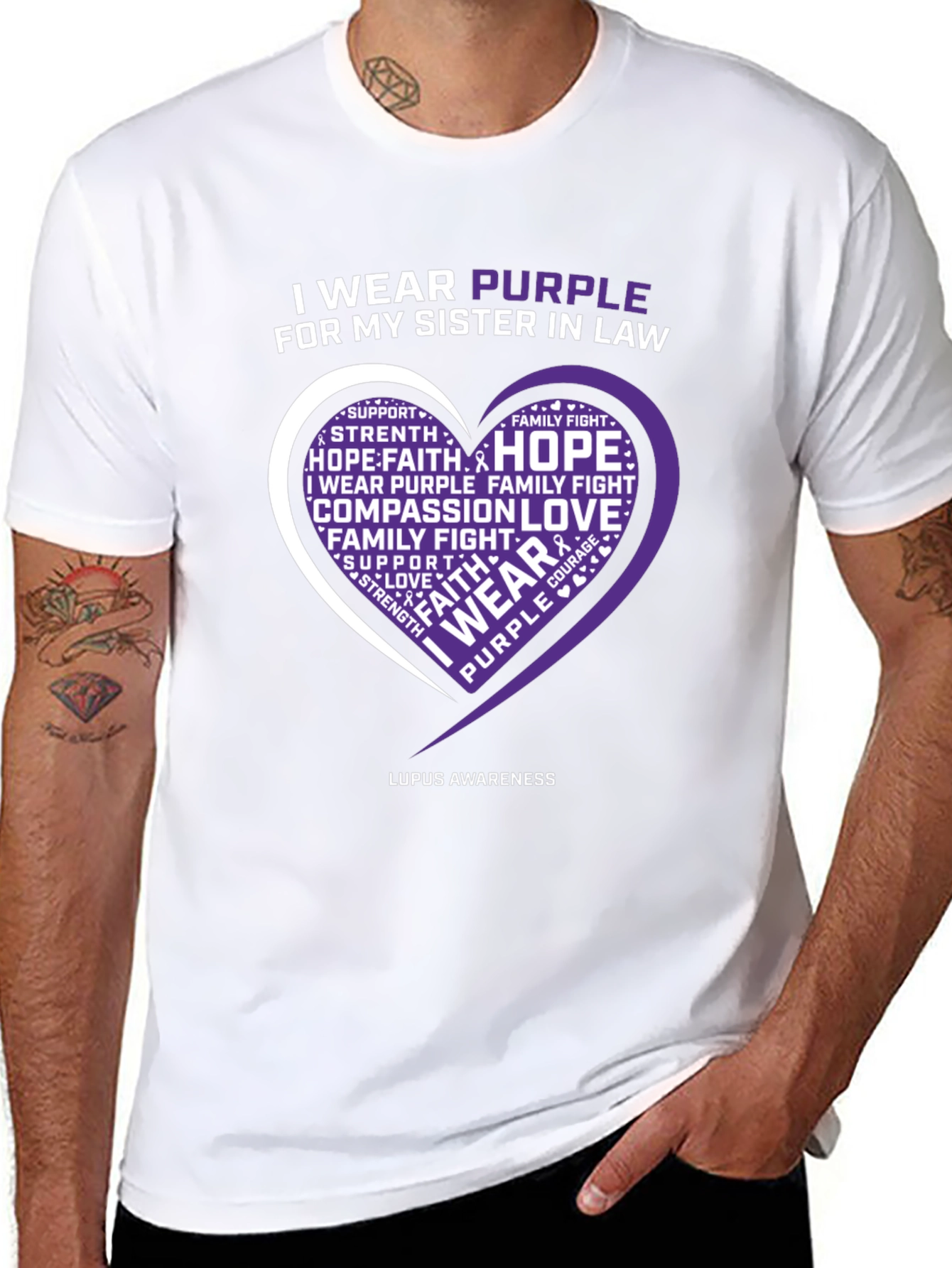 Purple Lupus Awareness Heart T-Shirt