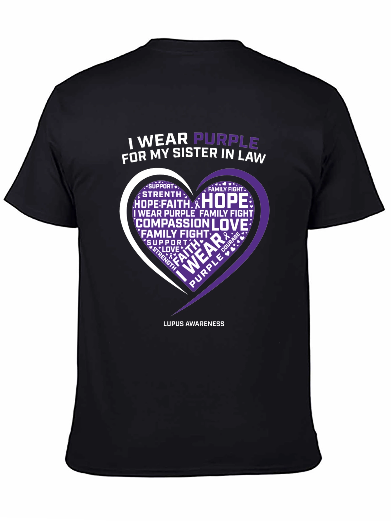 Purple Lupus Awareness Heart T-Shirt