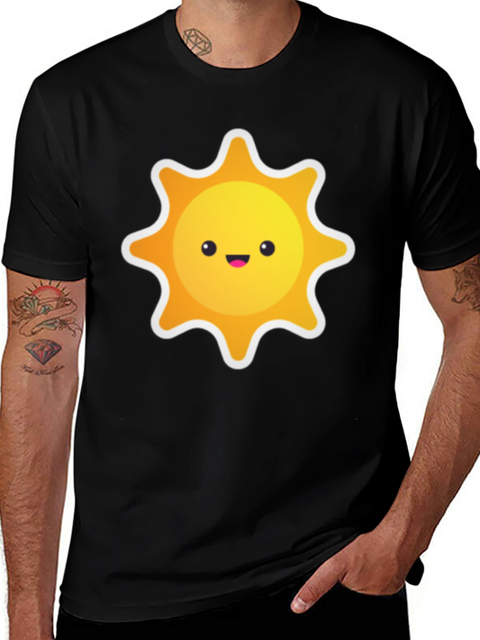 Cute Sun Graphic Black T-Shirt