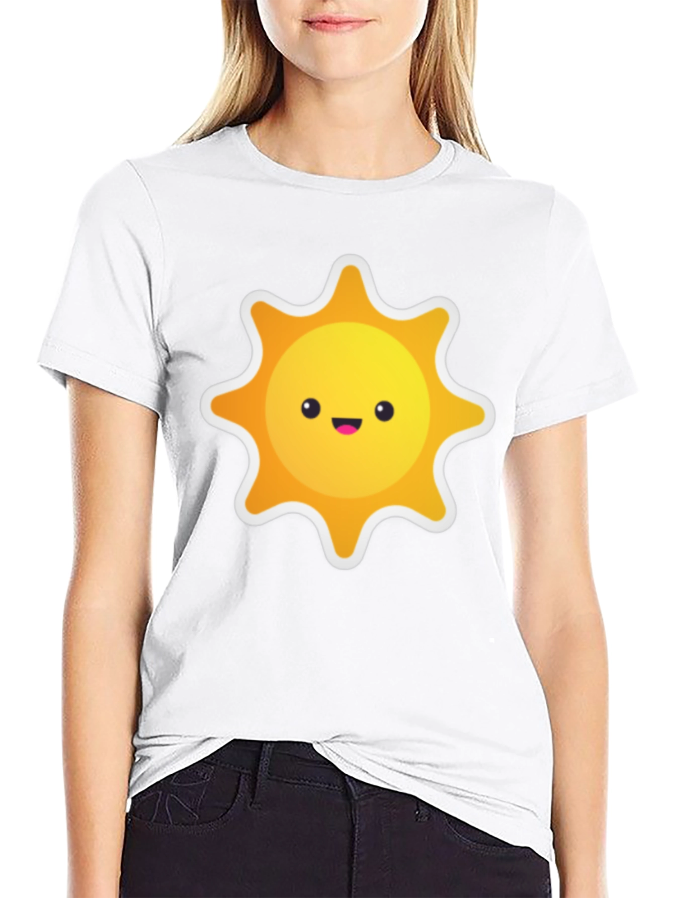 Cute Sun Graphic Black T-Shirt
