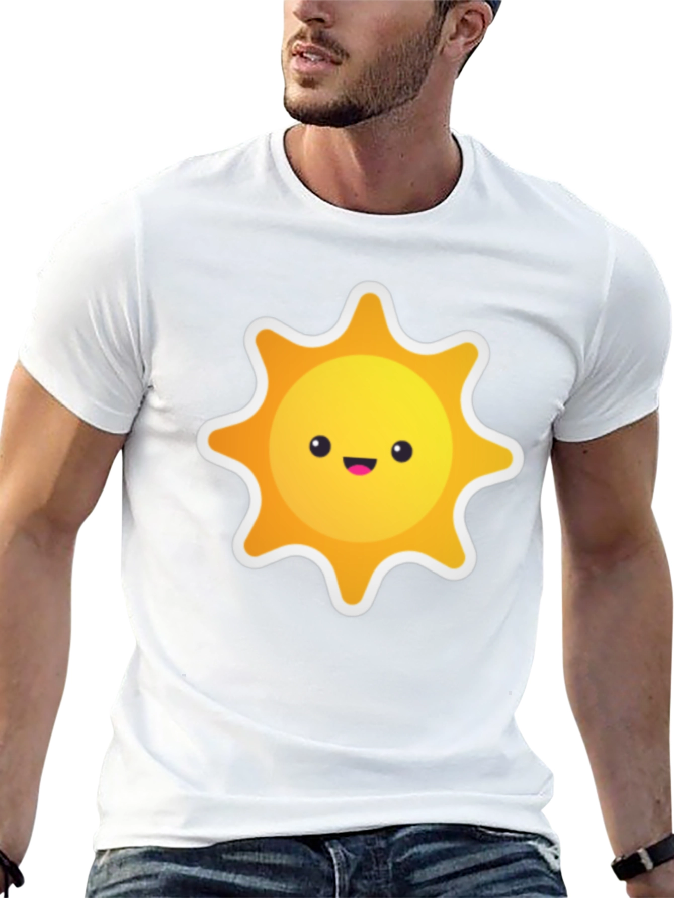 Cute Sun Graphic Black T-Shirt