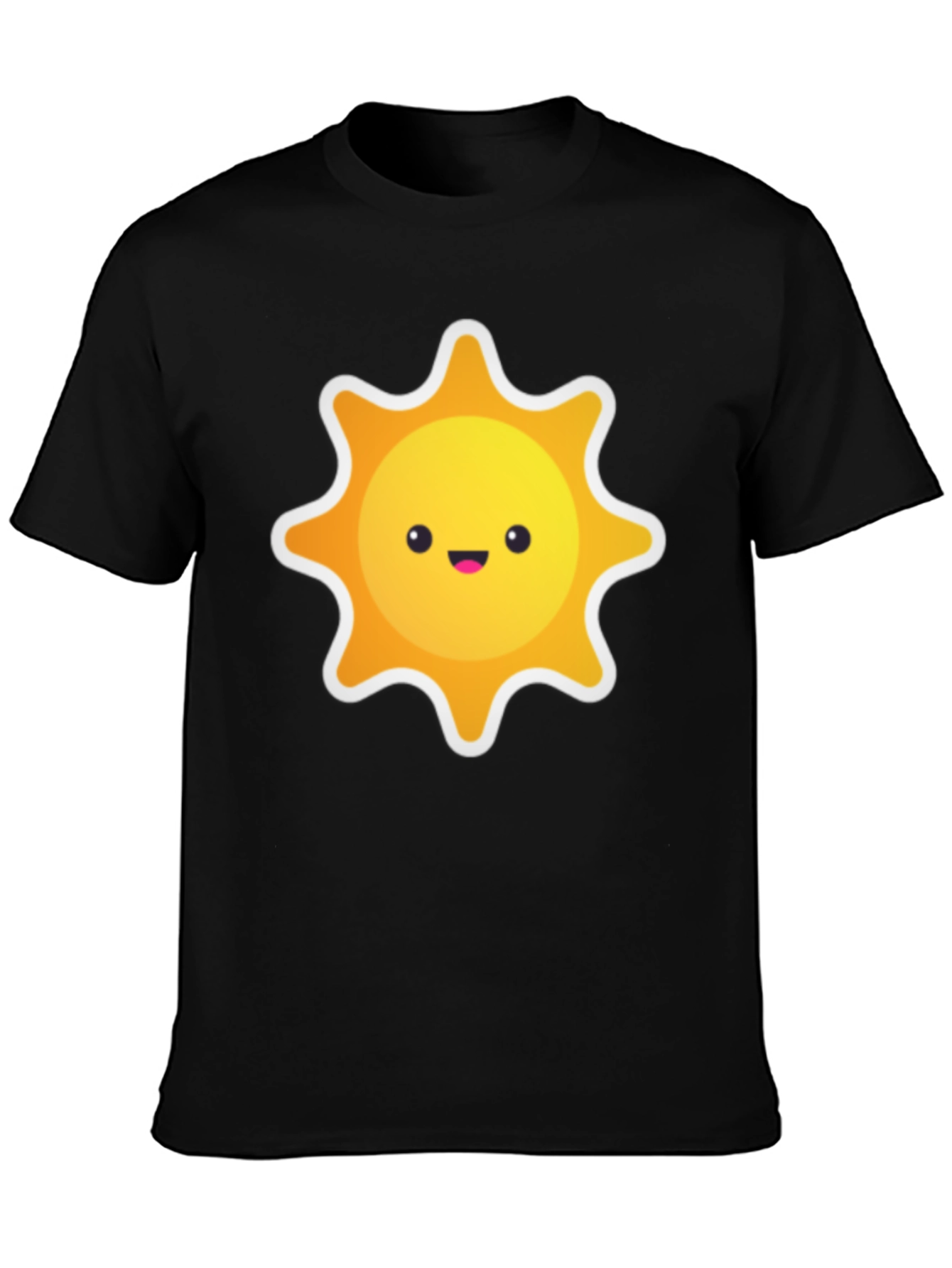 Cute Sun Graphic Black T-Shirt