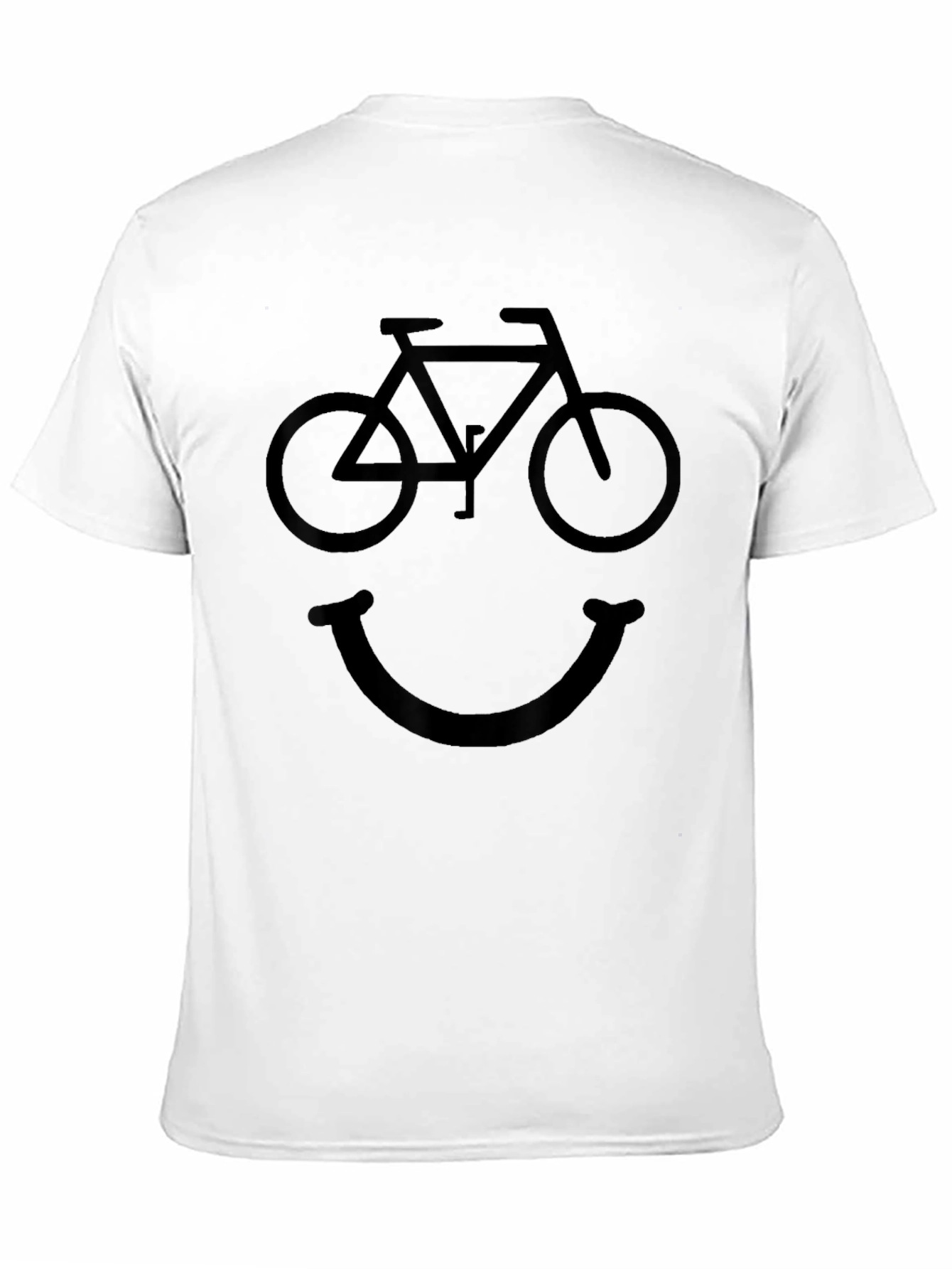 Bicycle Smile Face Graphic Tee - Black