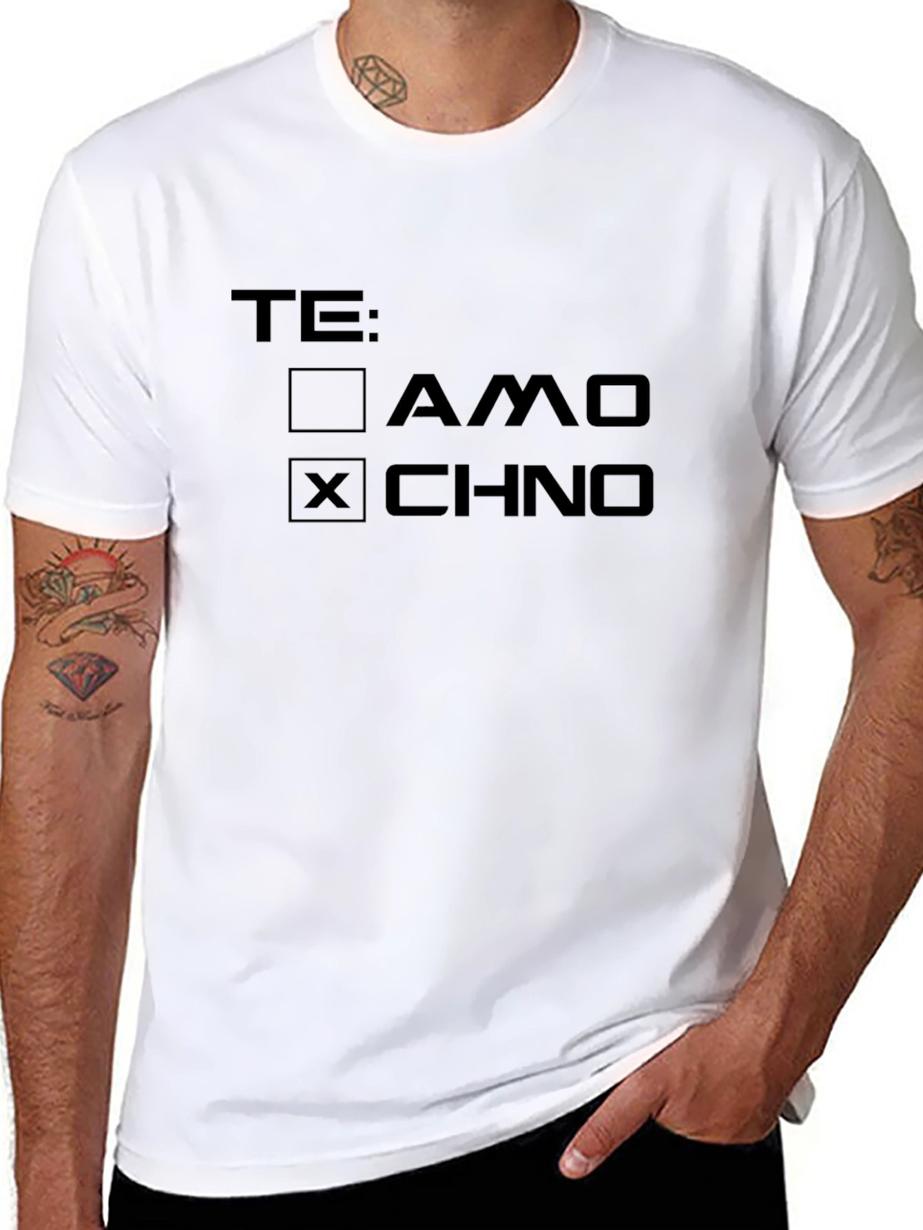 Te: AMO x CHNO Mens Black Graphic Tee