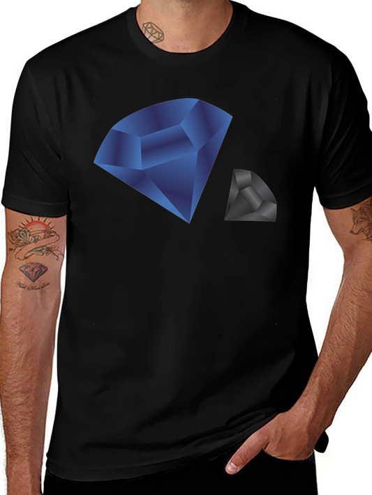 Modern Diamond Graphic Print Tee - Stylish Black Shirt