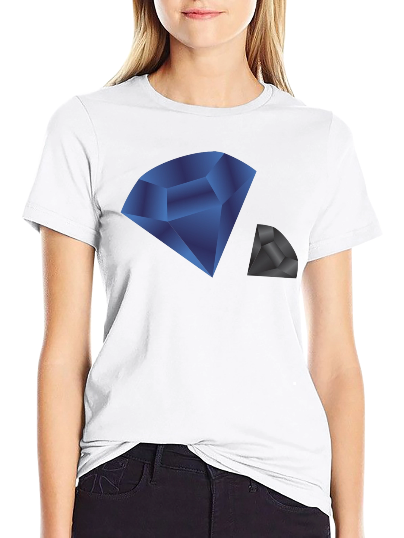 Modern Diamond Graphic Print Tee - Stylish Black Shirt