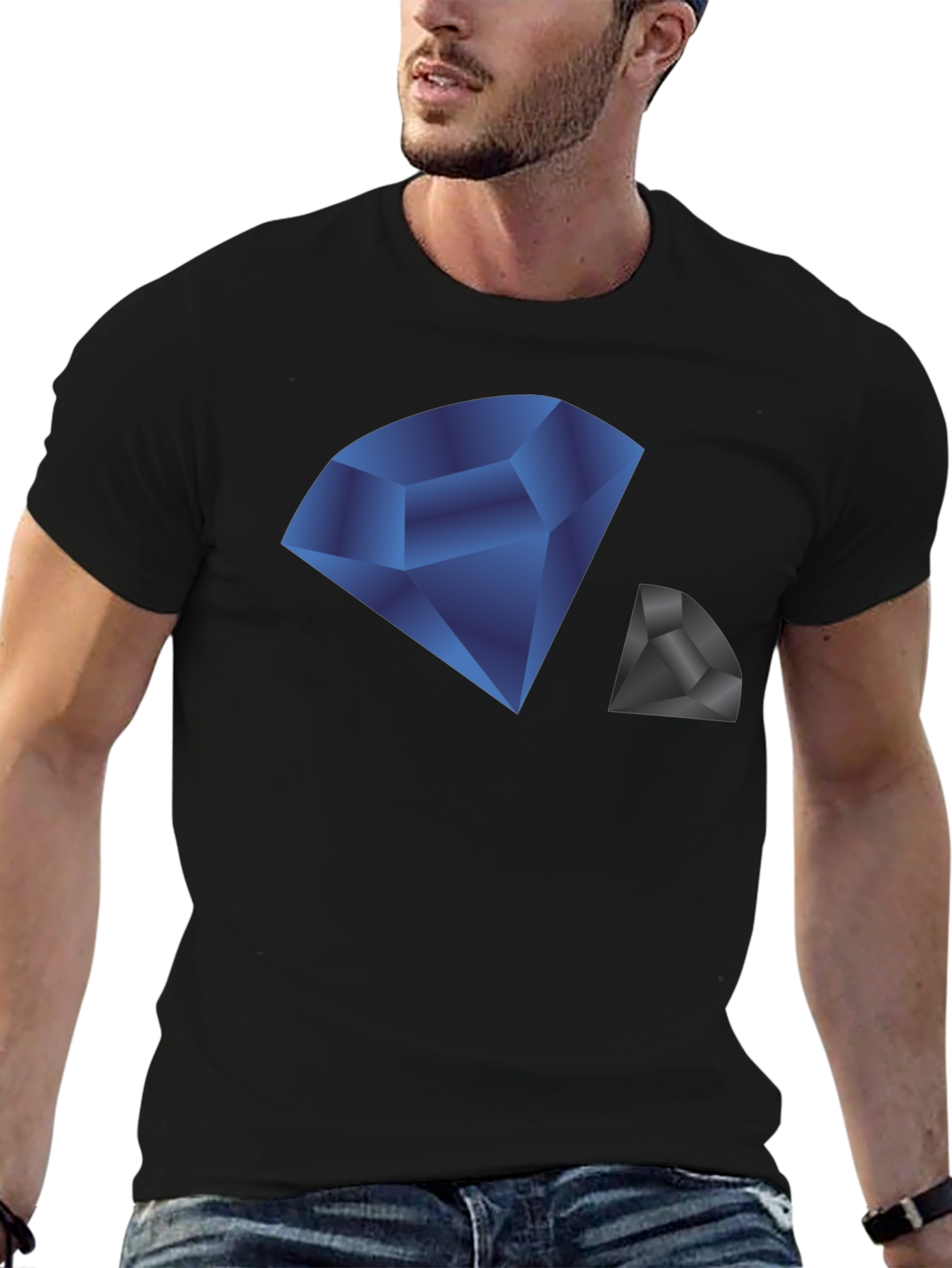 Modern Diamond Graphic Print Tee - Stylish Black Shirt