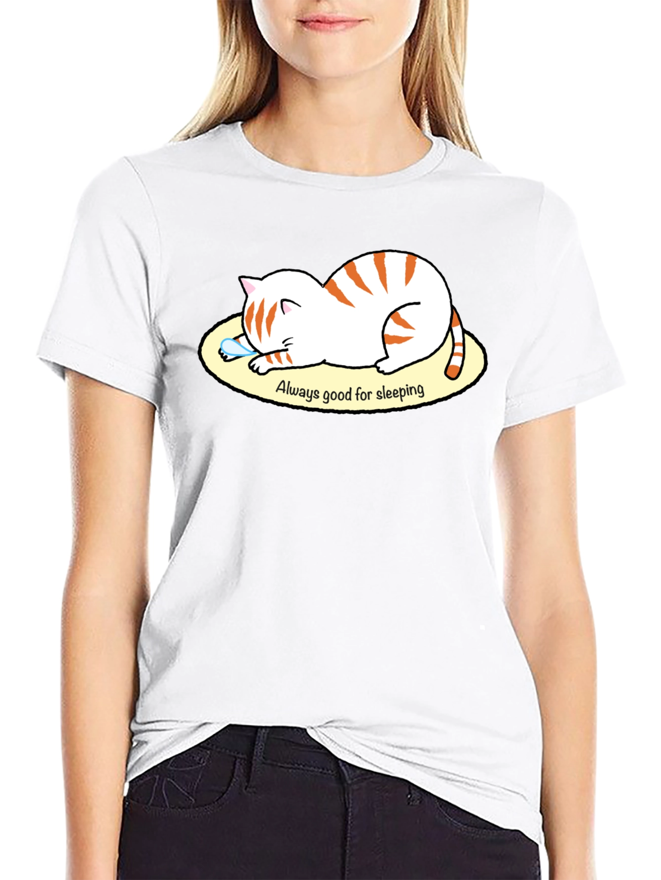 Always Good for Sleeping Cat Graphic T-Shirt