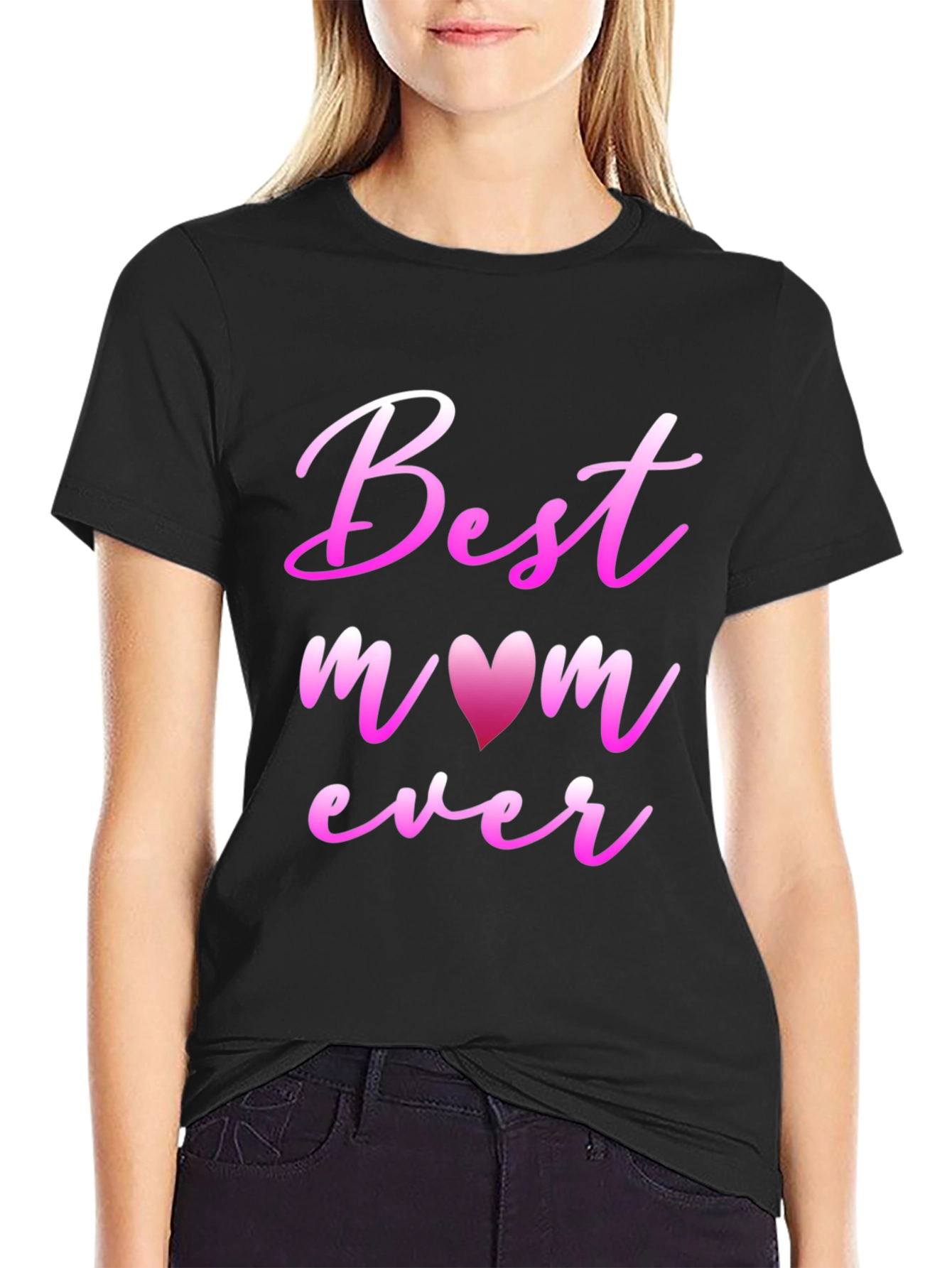 Best Mom Ever Black Graphic T-Shirt