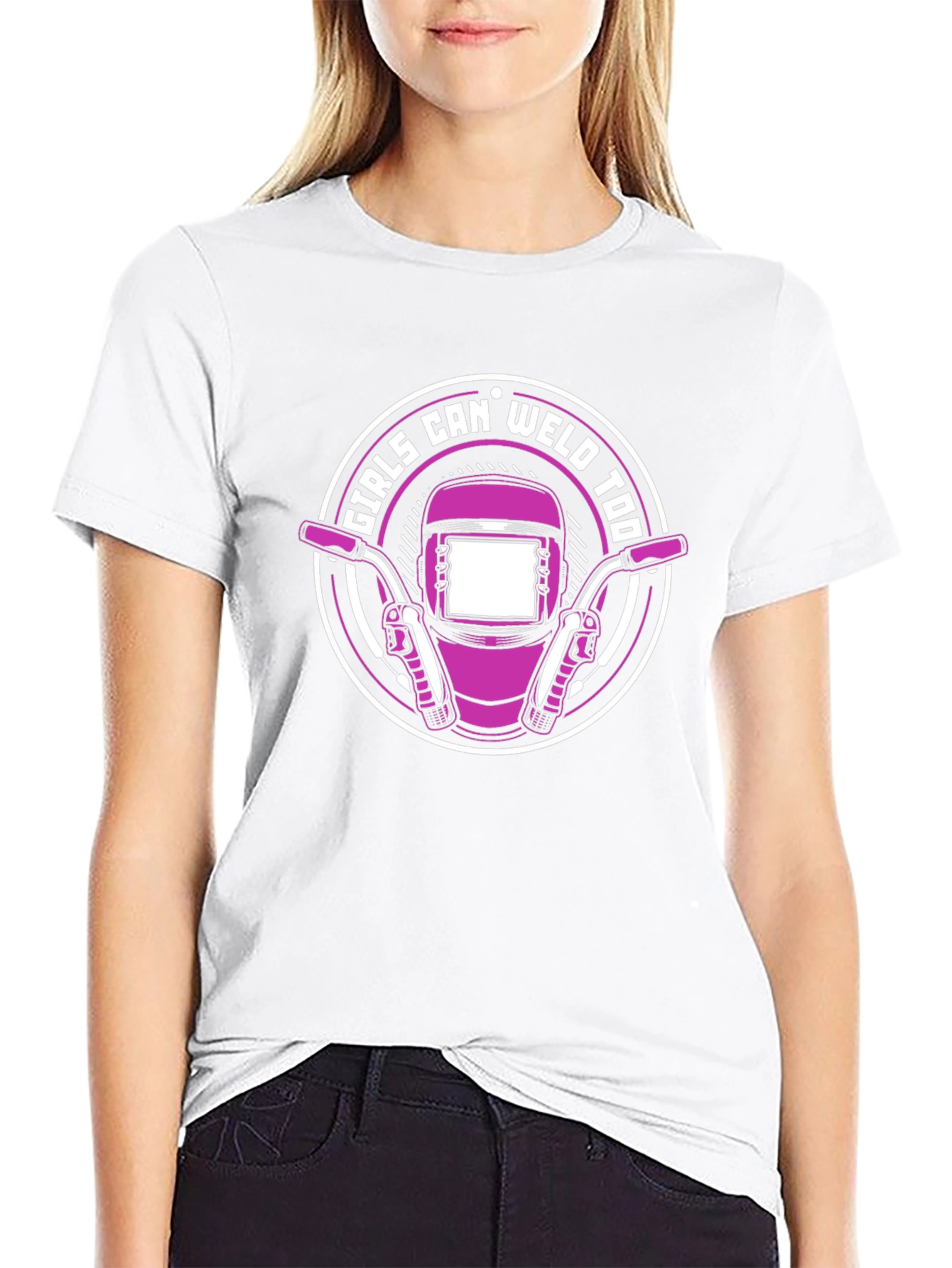 Girls Can Weld Too Black T-Shirt