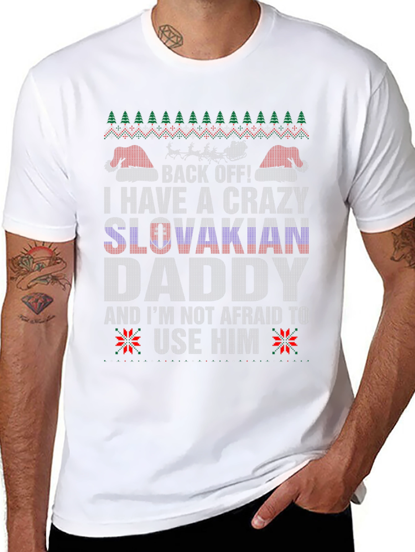 Crazy Slovakian Daddy Christmas T-Shirt