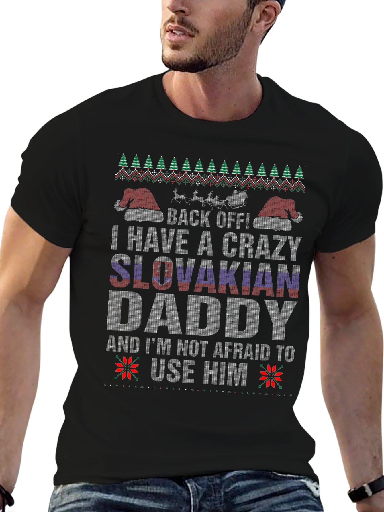Crazy Slovakian Daddy Christmas T-Shirt