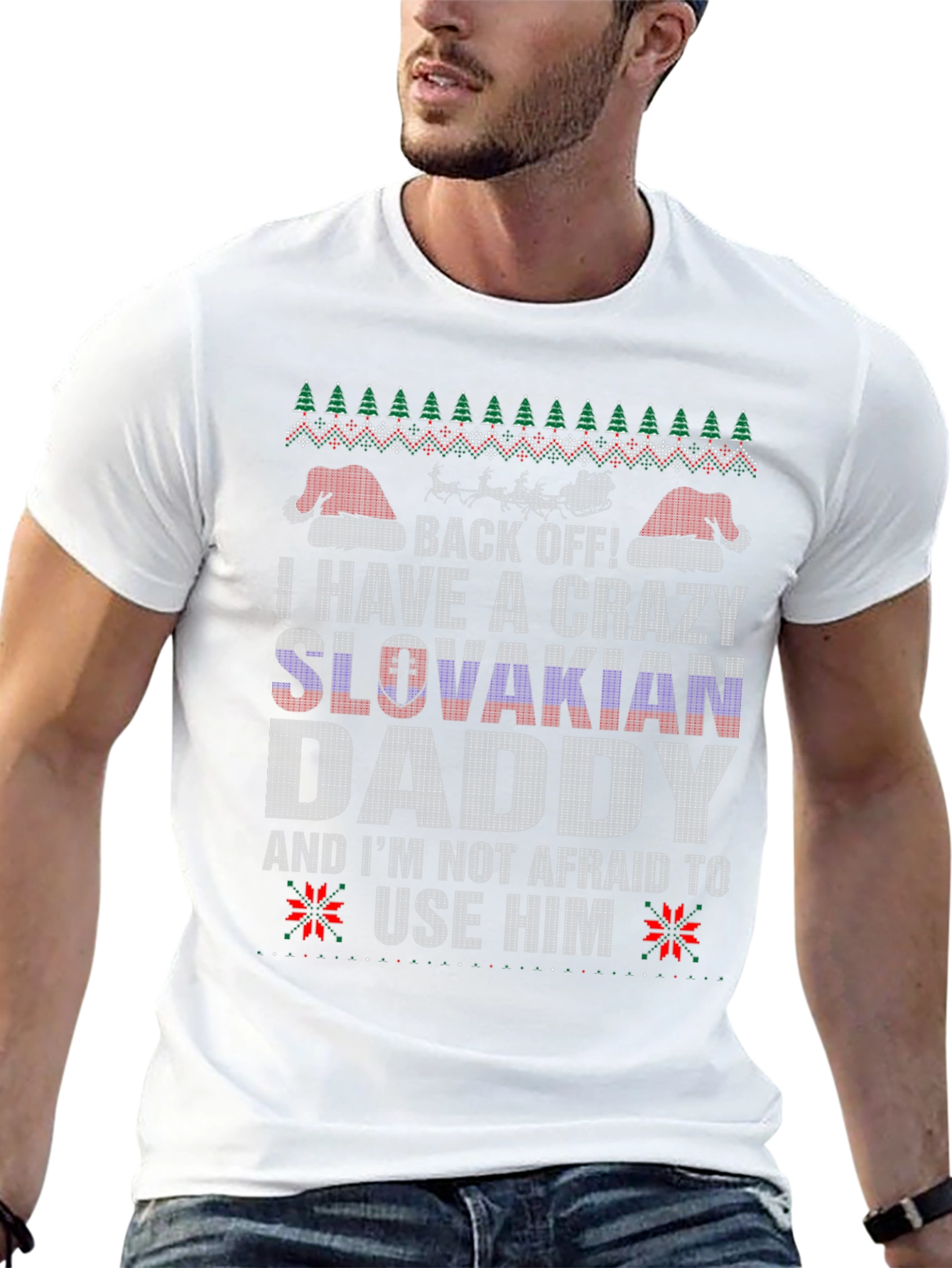 Crazy Slovakian Daddy Christmas T-Shirt