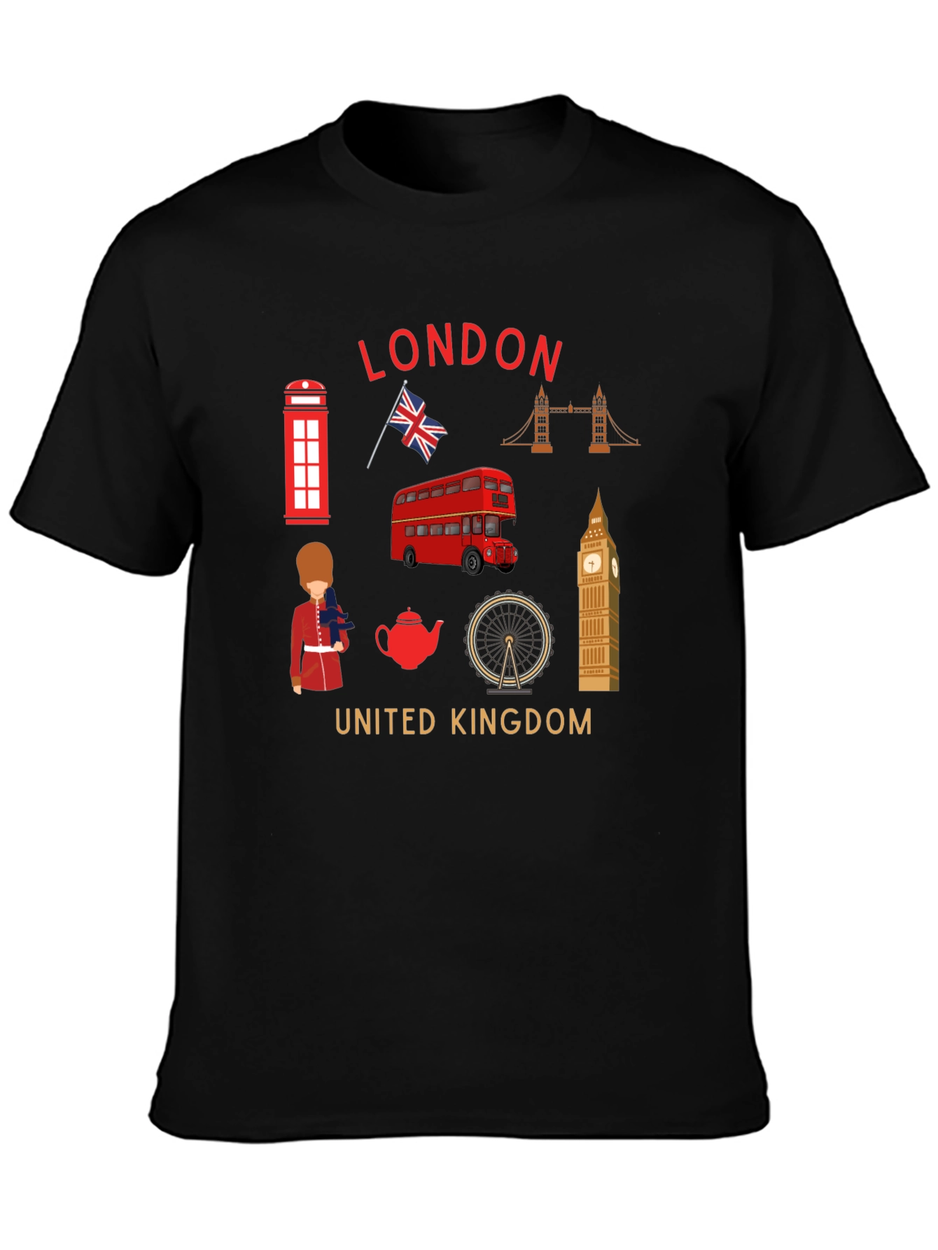 London UK Landmarks Graphic T-Shirt
