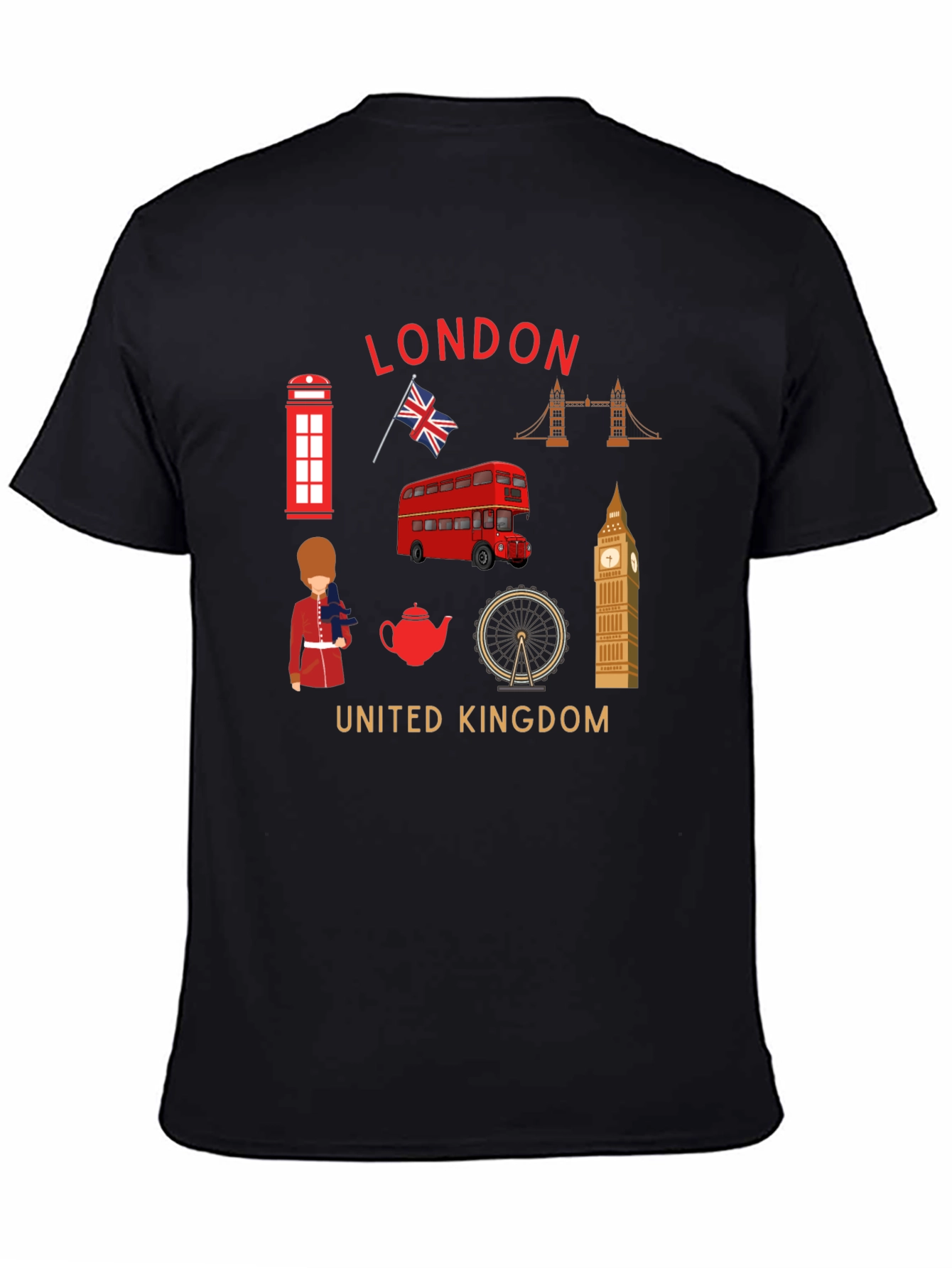London UK Landmarks Graphic T-Shirt