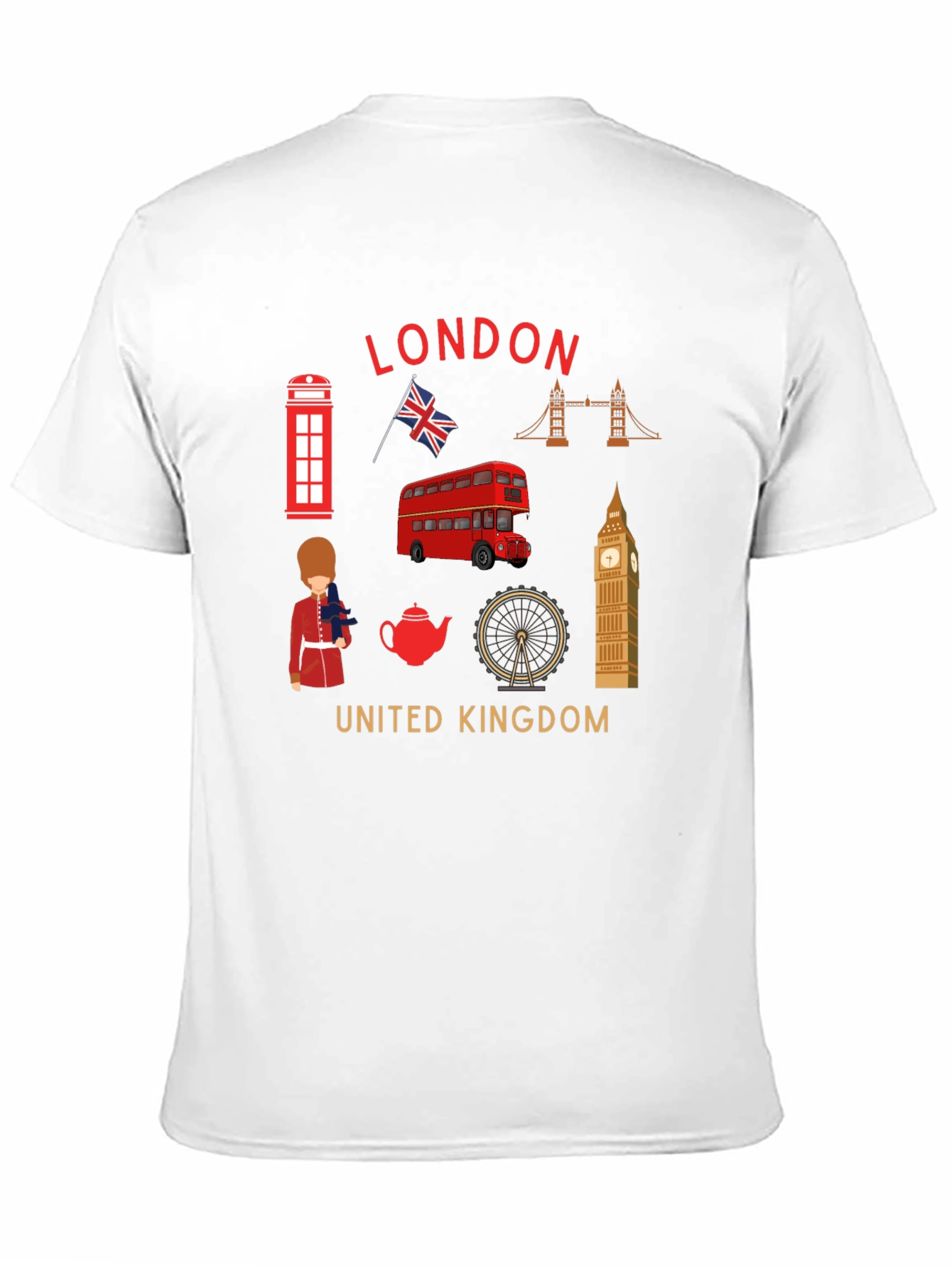 London UK Landmarks Graphic T-Shirt