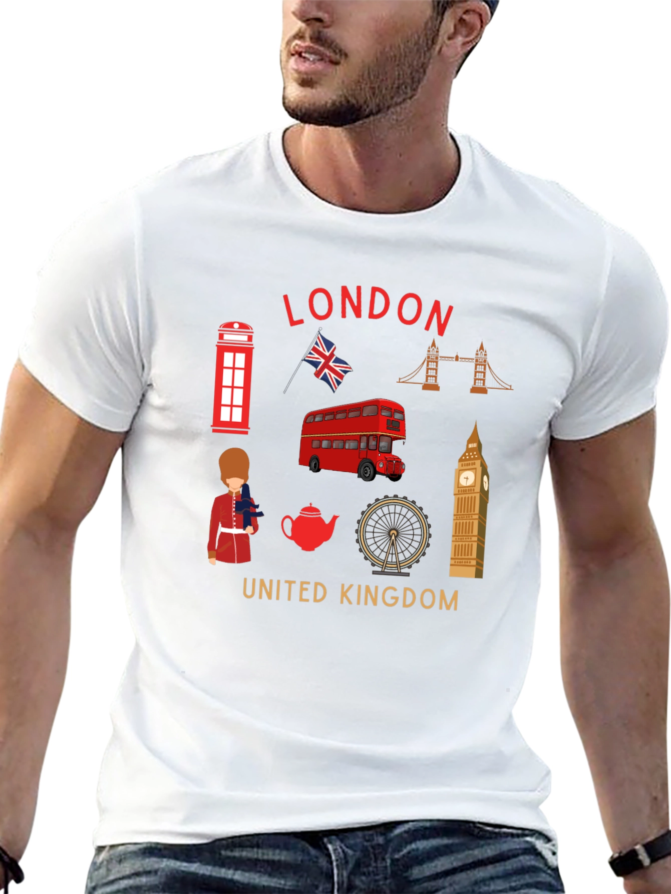 London UK Landmarks Graphic T-Shirt