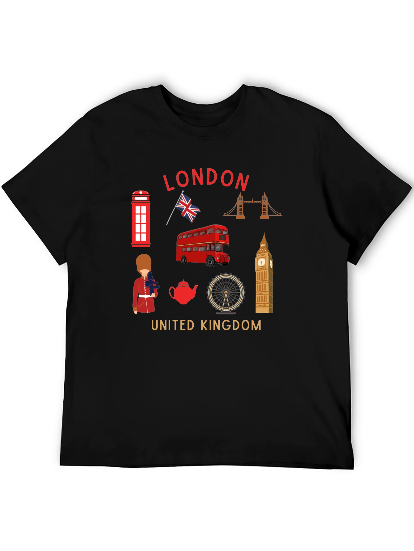 London UK Landmarks Graphic T-Shirt