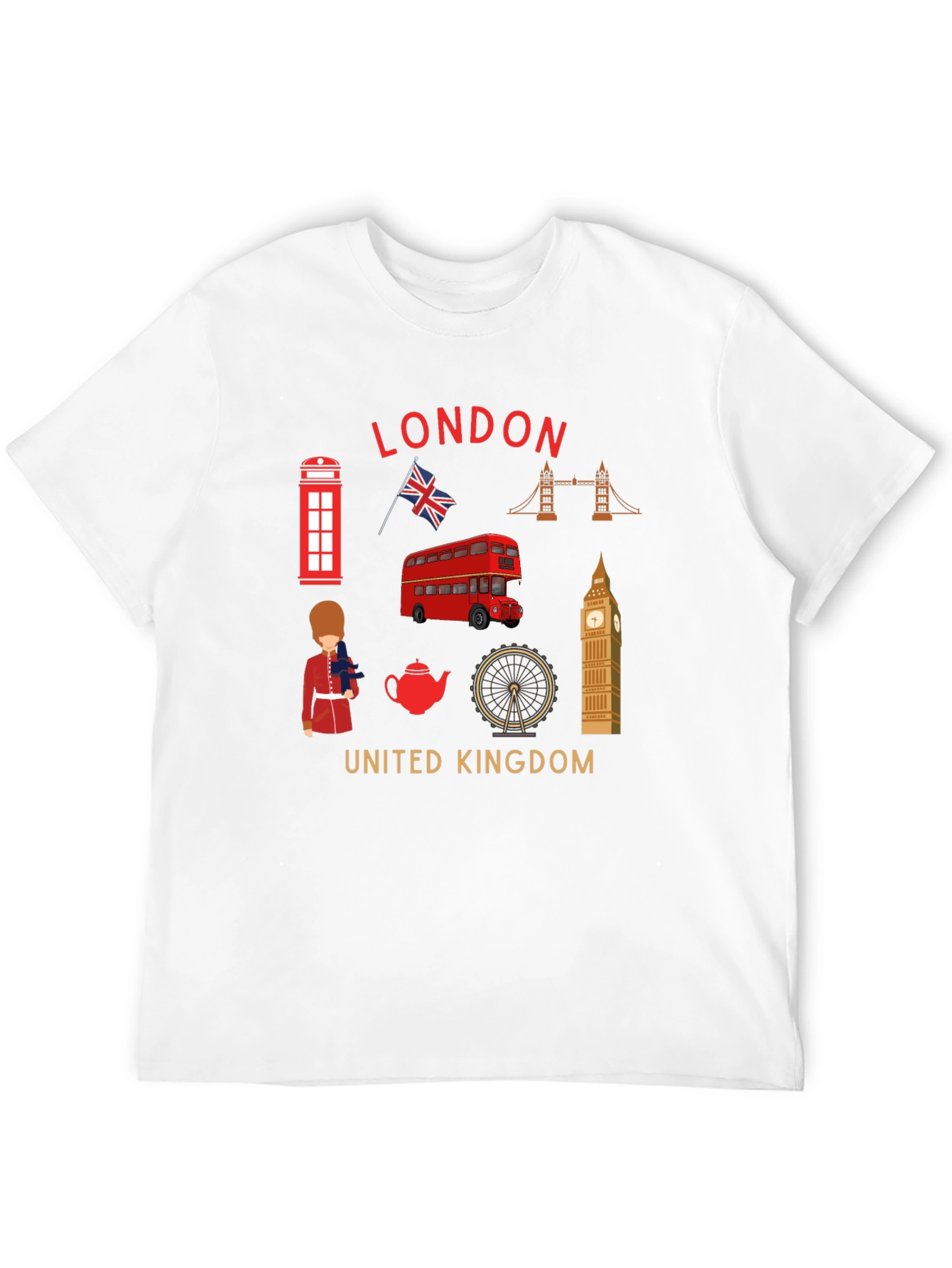 London UK Landmarks Graphic T-Shirt