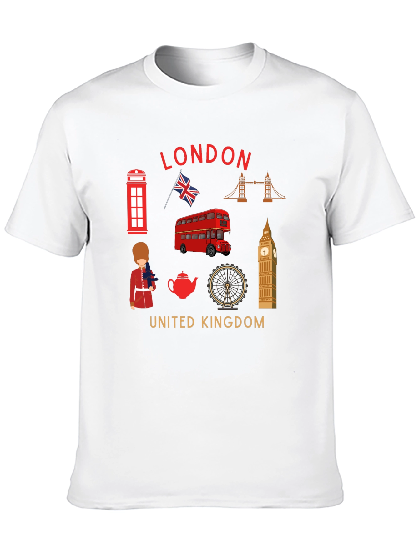 London UK Landmarks Graphic T-Shirt